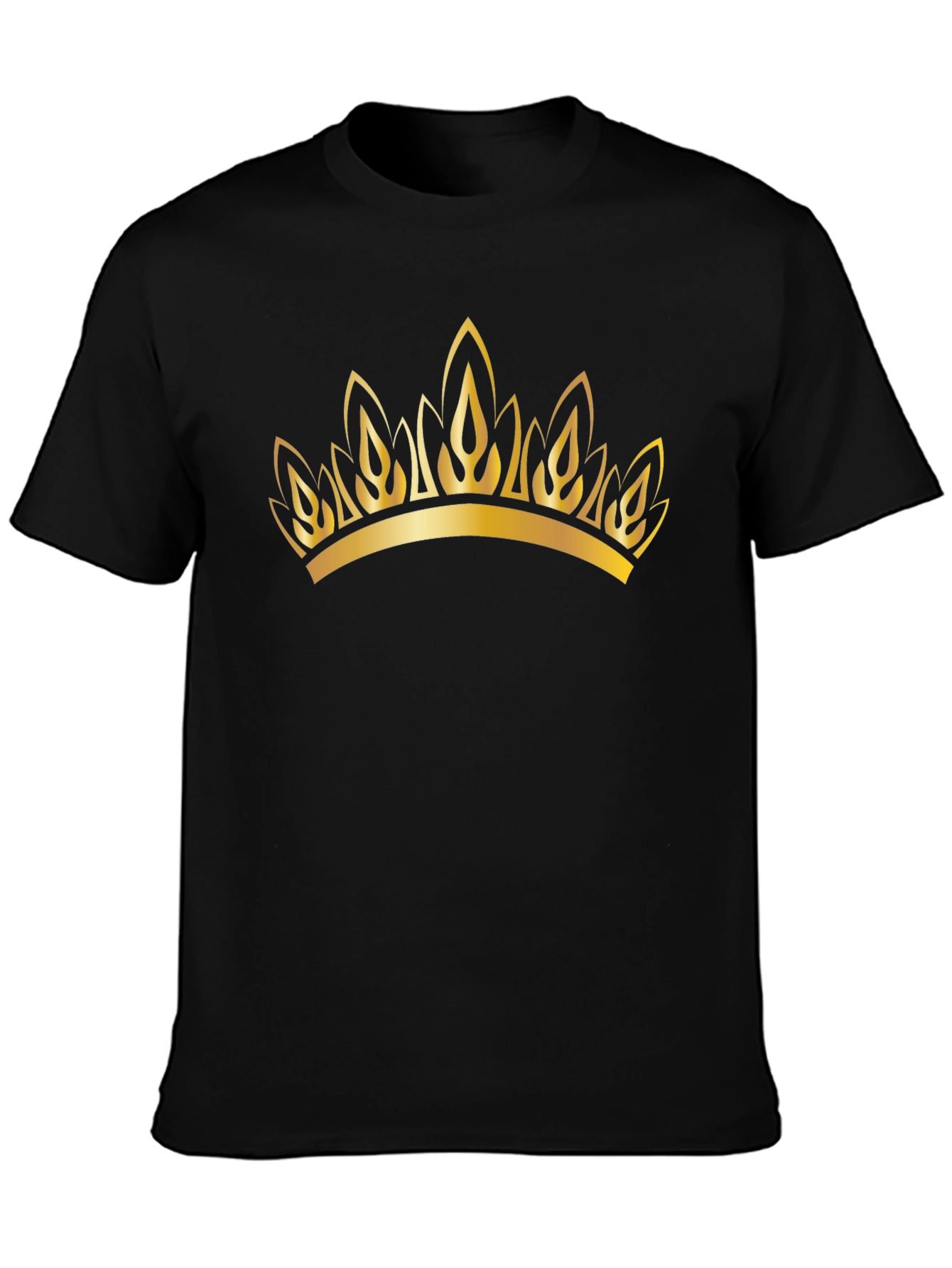 Golden Crown Graphic Black T-Shirt