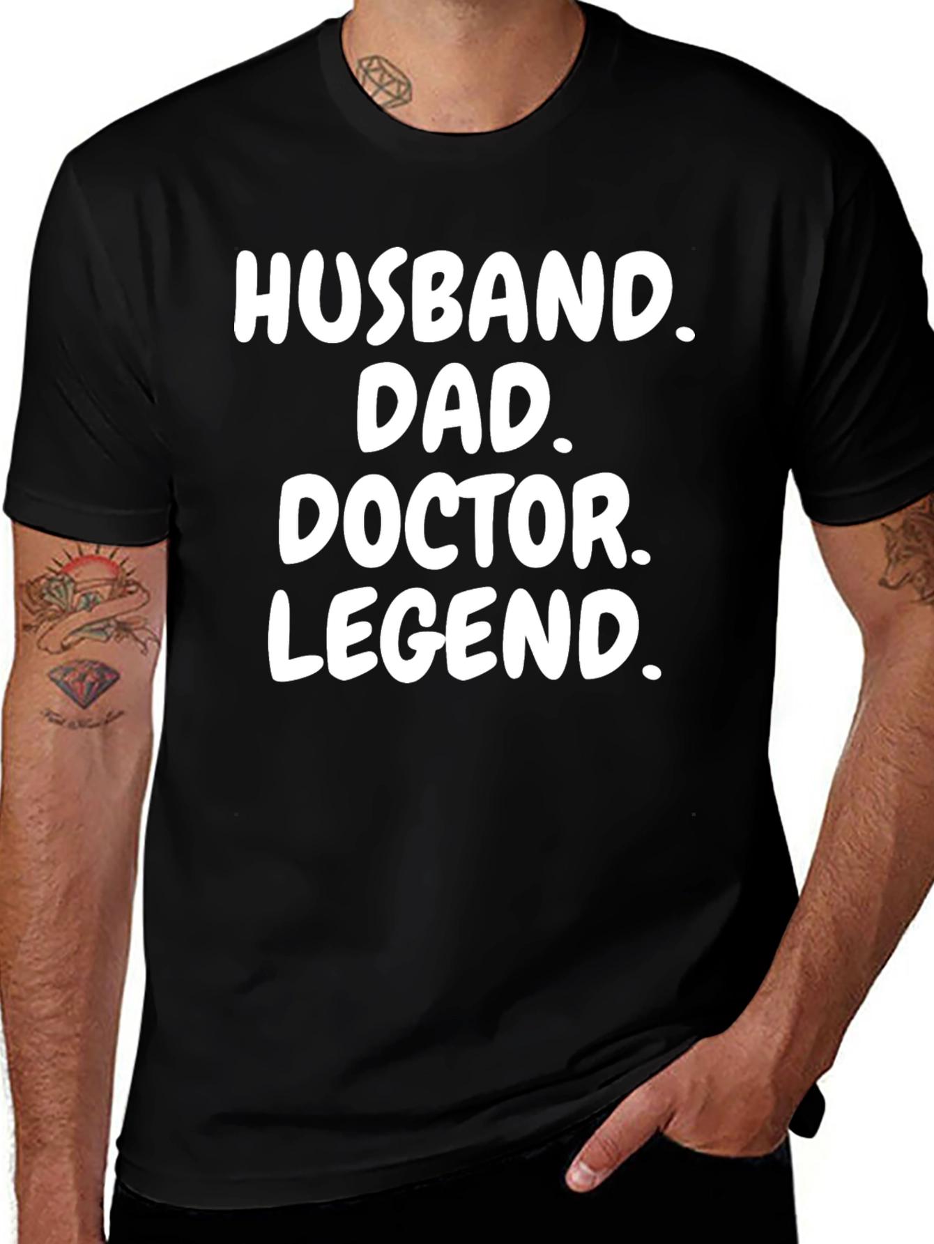 Husband Dad Doctor Legend Black Graphic T-Shirt