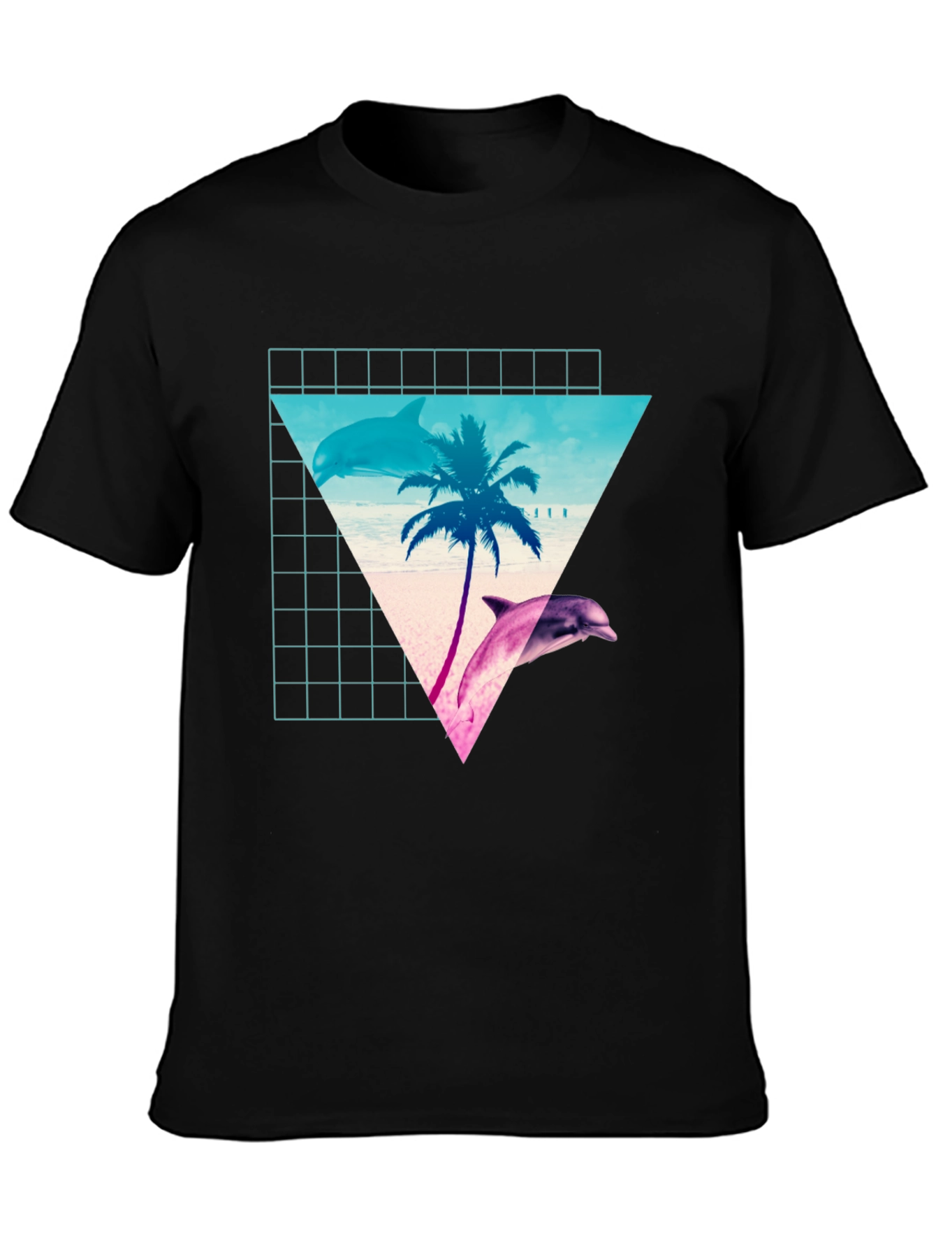 Retro Dolphin Palm T-Shirt