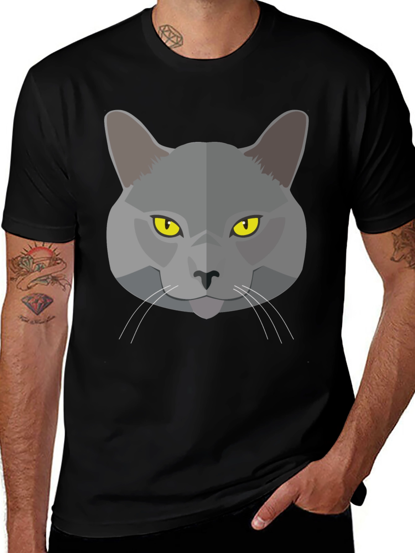 Cool Cat Graphic Black T-Shirt