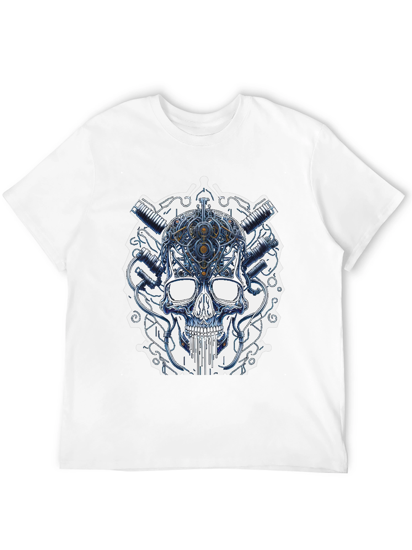 Cyberpunk Skull Graphic T-Shirt