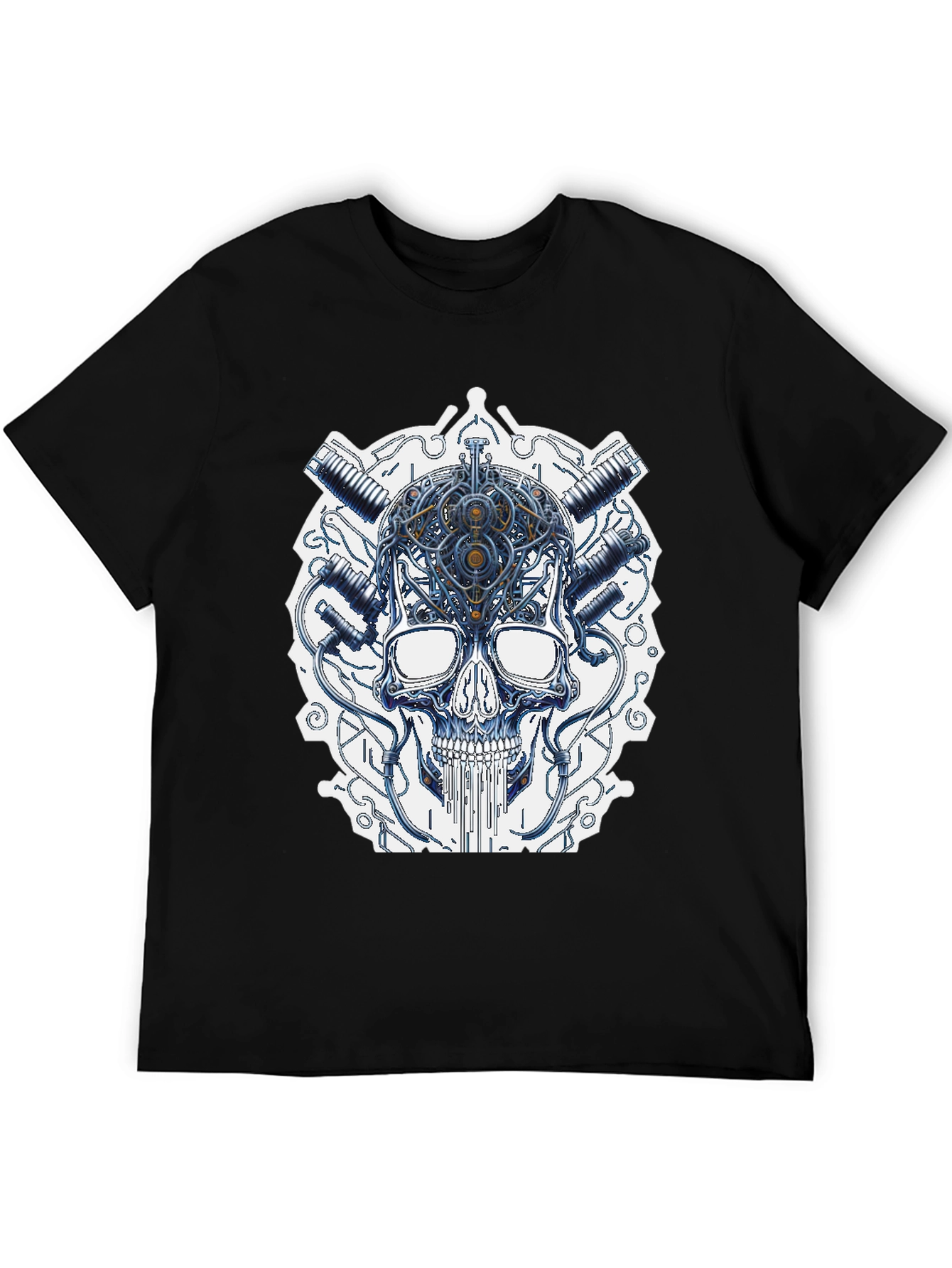 Cyberpunk Skull Graphic T-Shirt