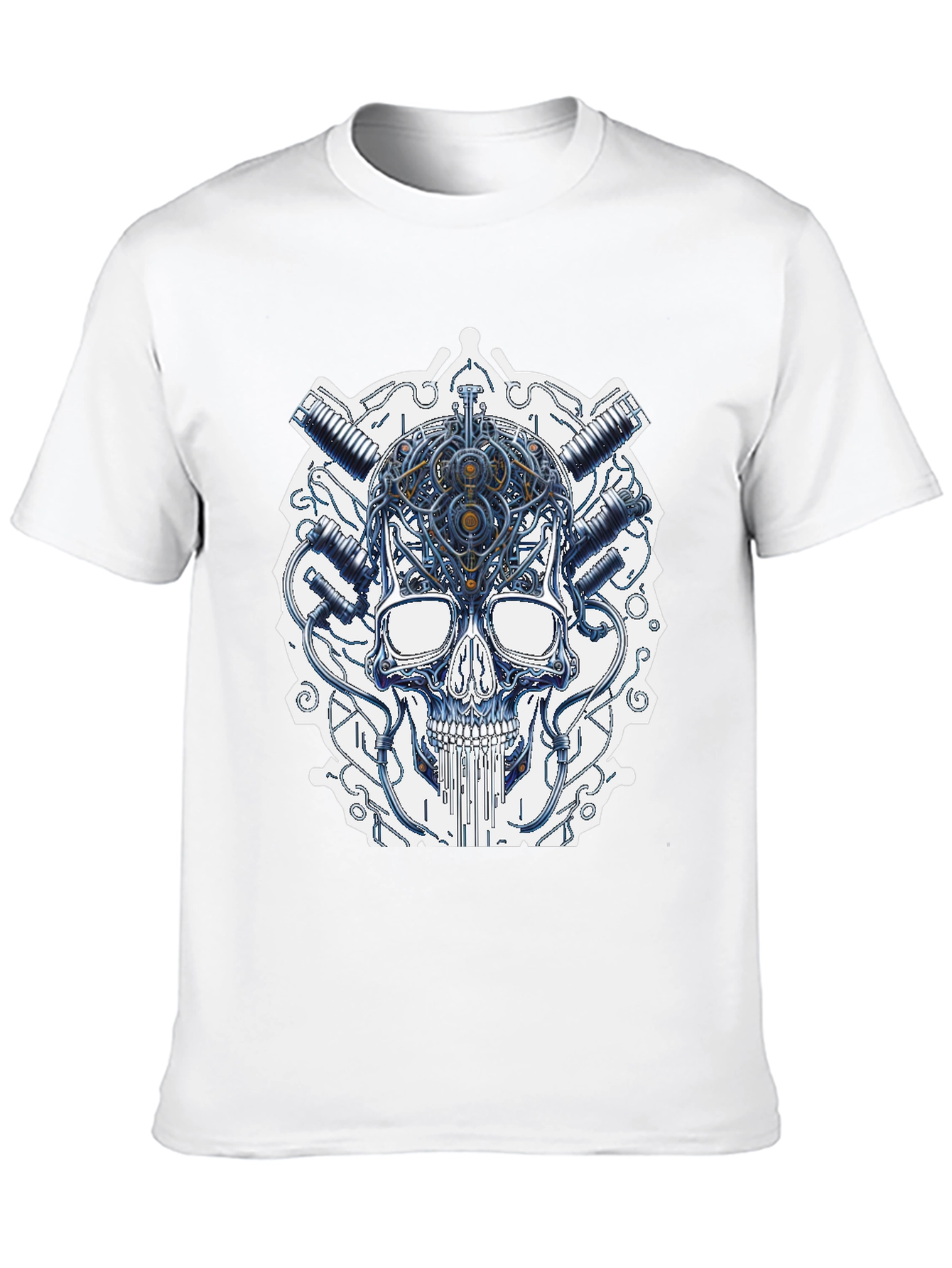 Cyberpunk Skull Graphic T-Shirt