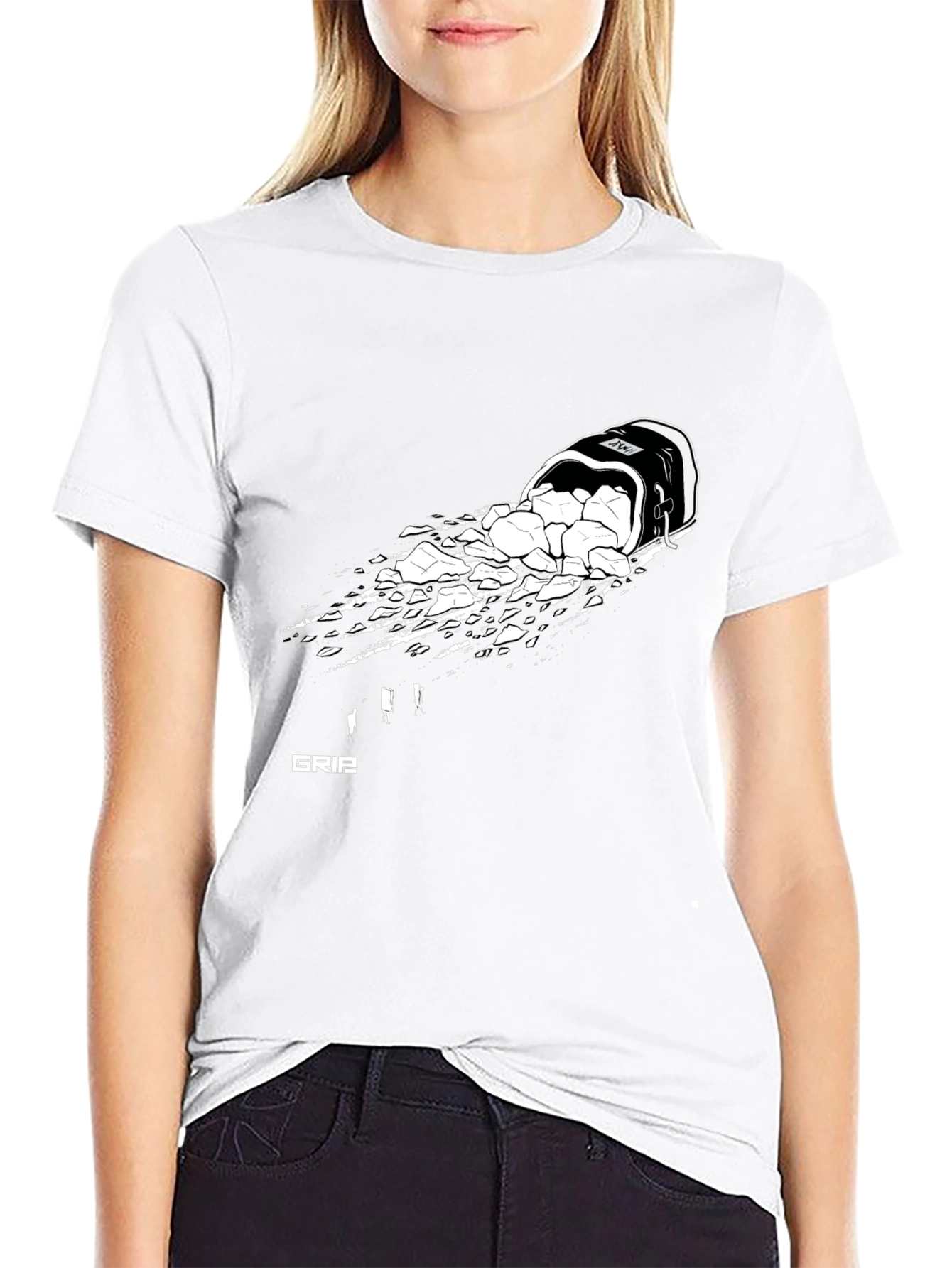 Mens Black Graphic Tee - Rock Bucket Design