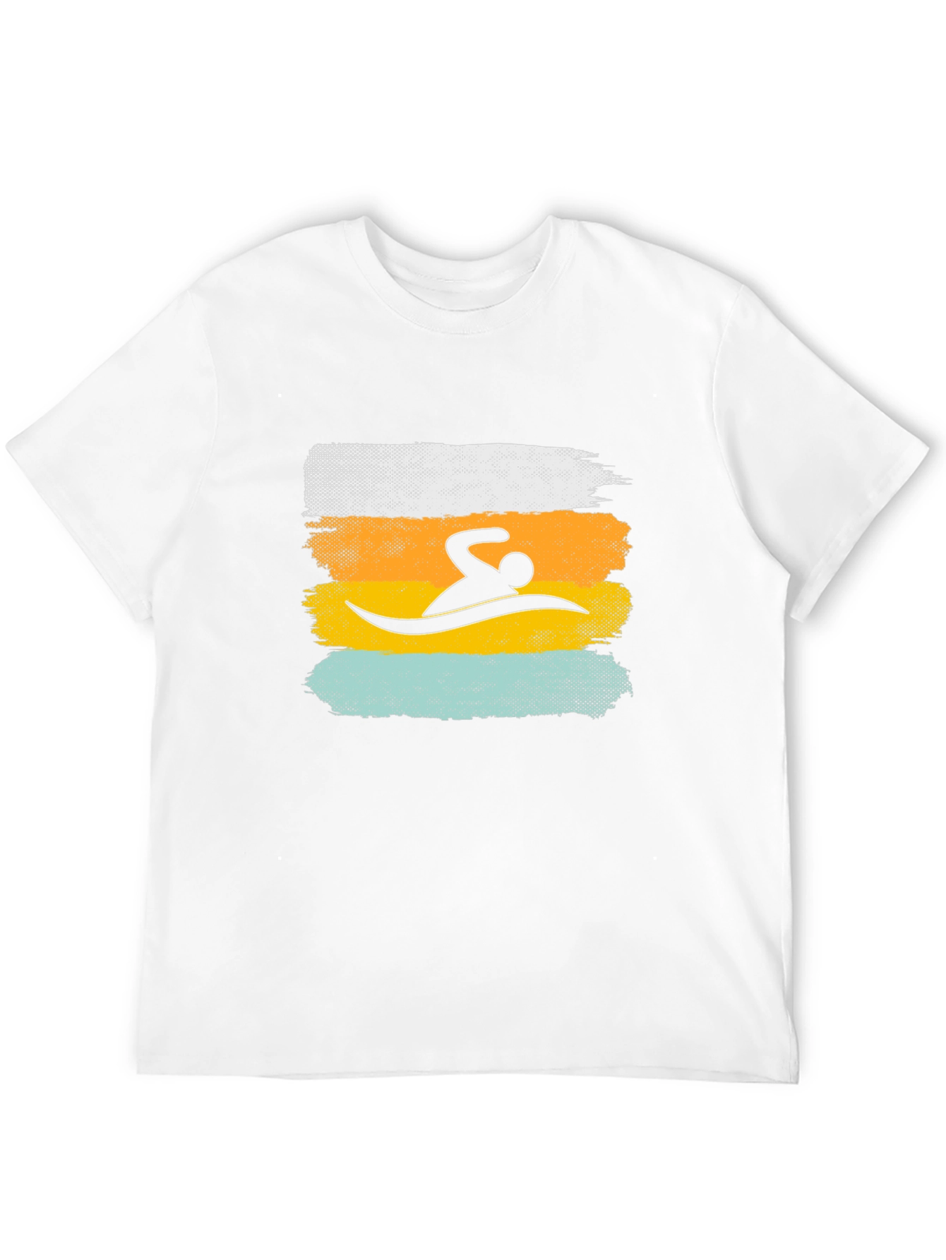 Swimmer Graphic Tee - Retro Brushstroke Design