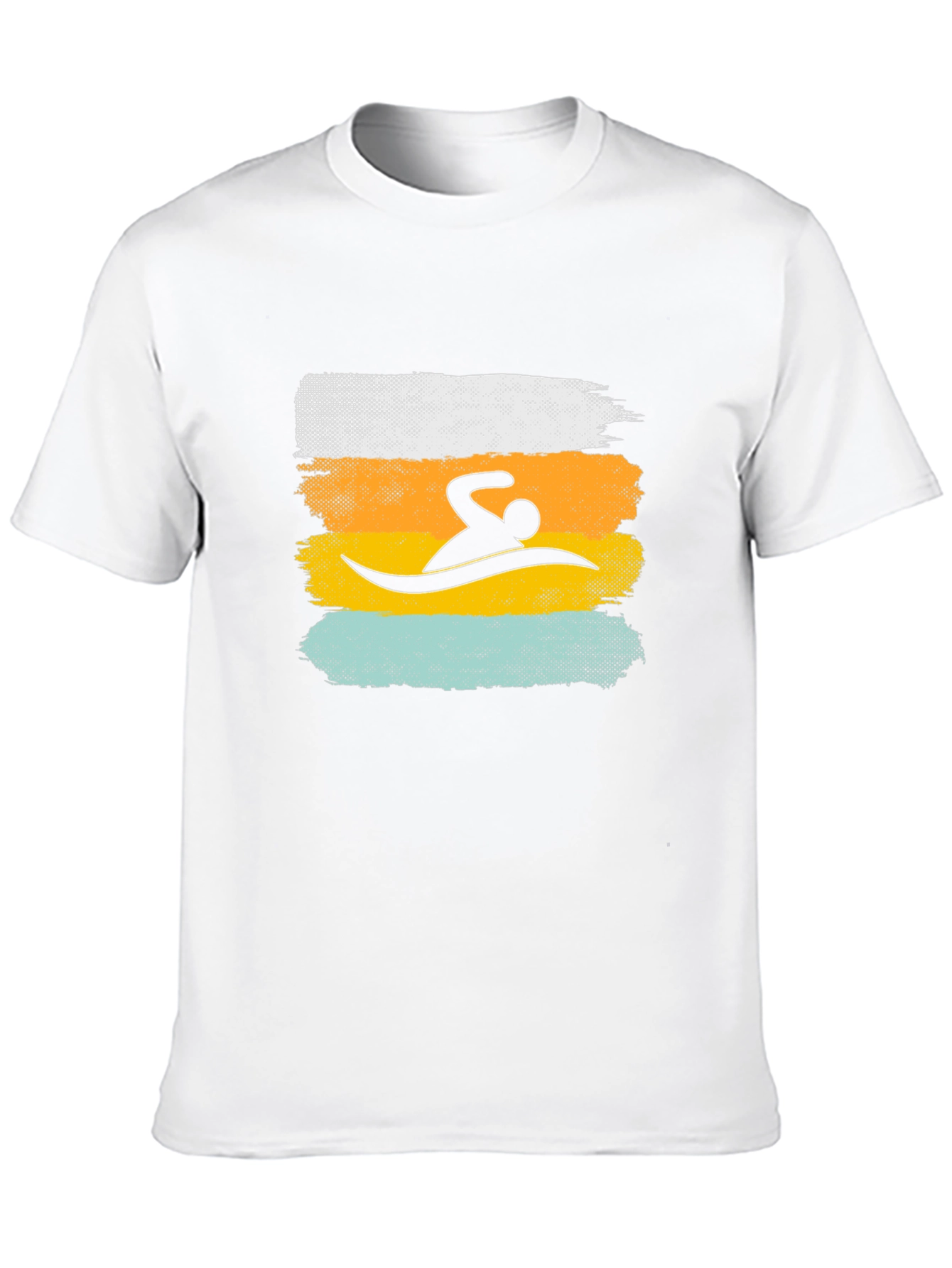 Swimmer Graphic Tee - Retro Brushstroke Design