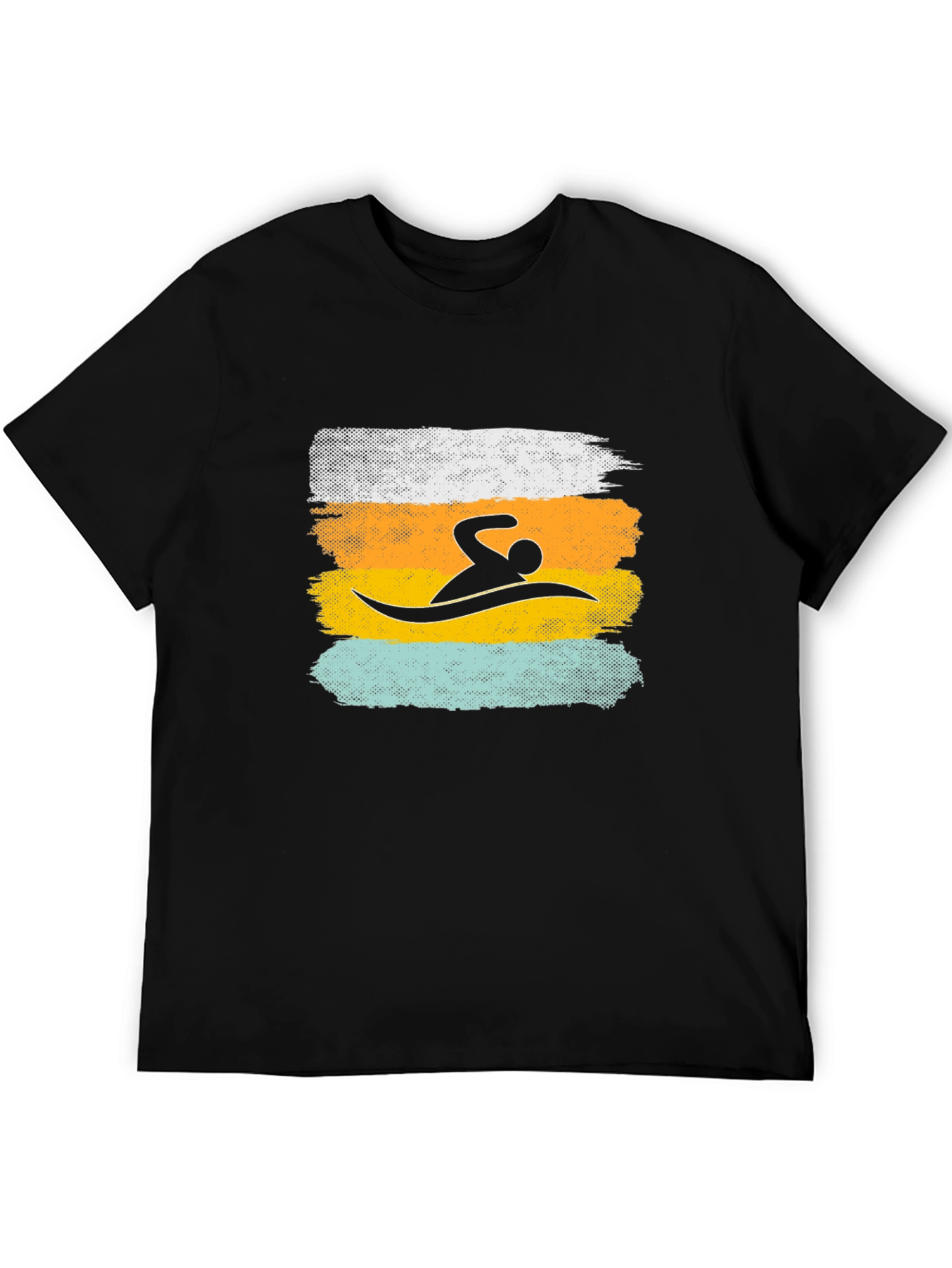 Swimmer Graphic Tee - Retro Brushstroke Design