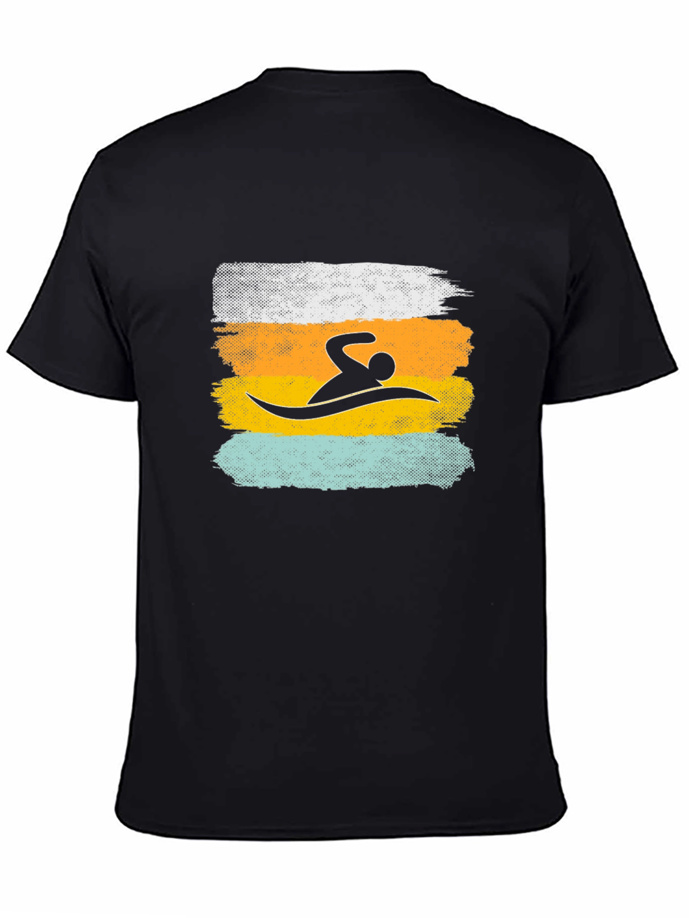 Swimmer Graphic Tee - Retro Brushstroke Design