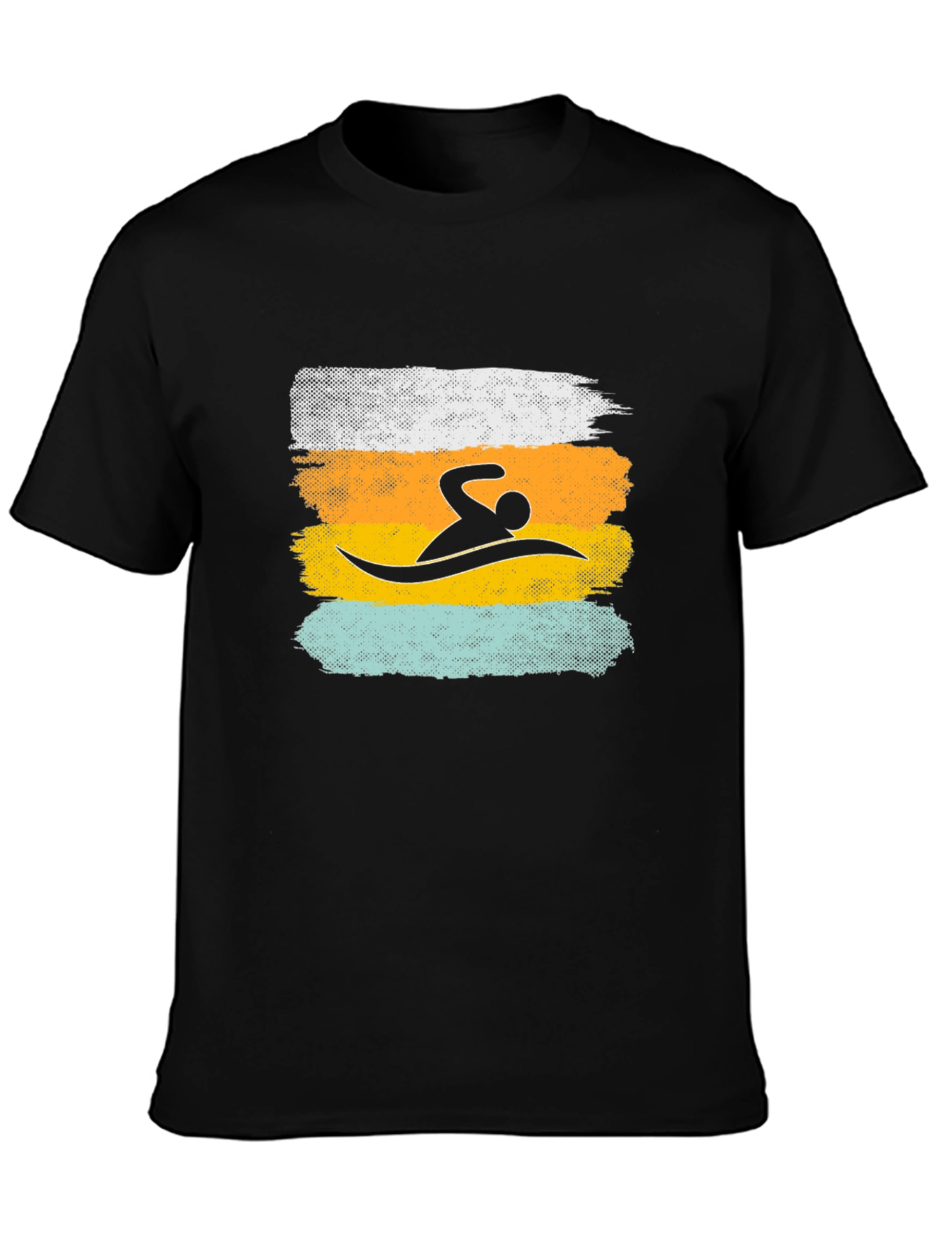 Swimmer Graphic Tee - Retro Brushstroke Design