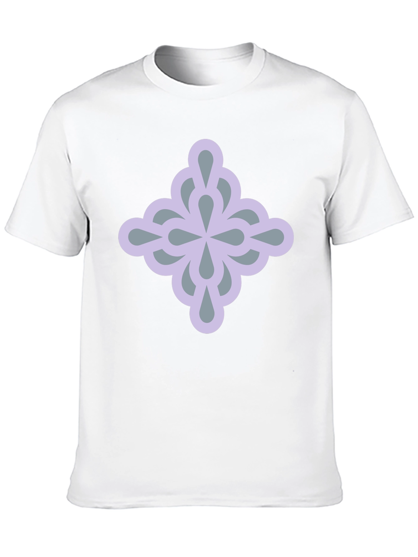 Stylish Black Tee with Geometric Flower Design