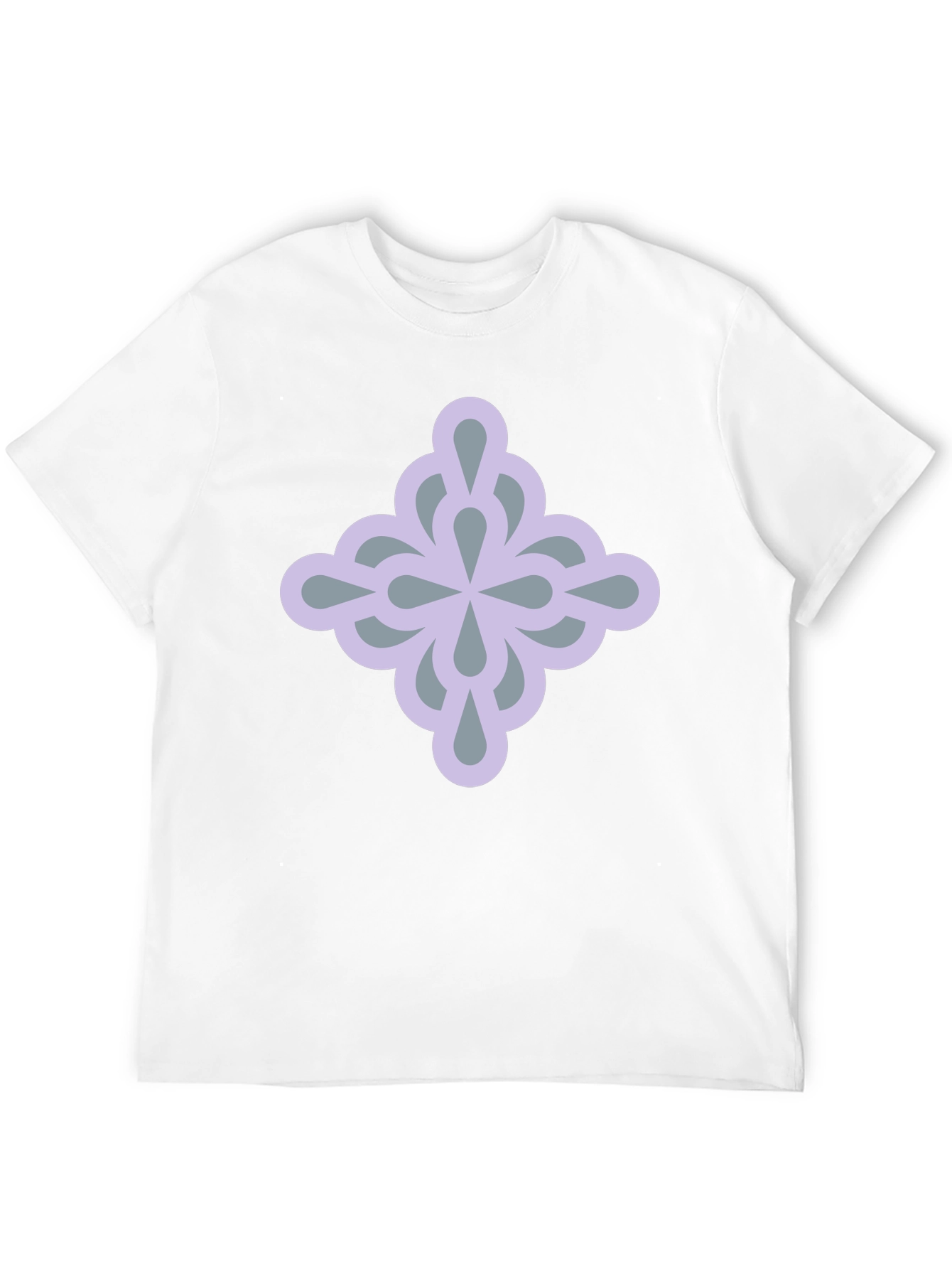 Stylish Black Tee with Geometric Flower Design