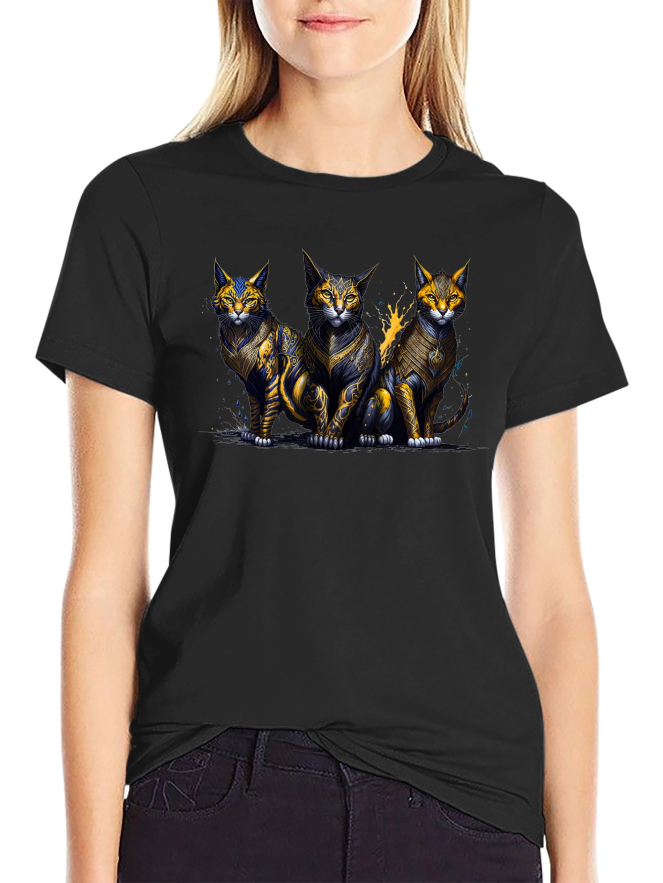 Three Mystic Cats Graphic T-Shirt