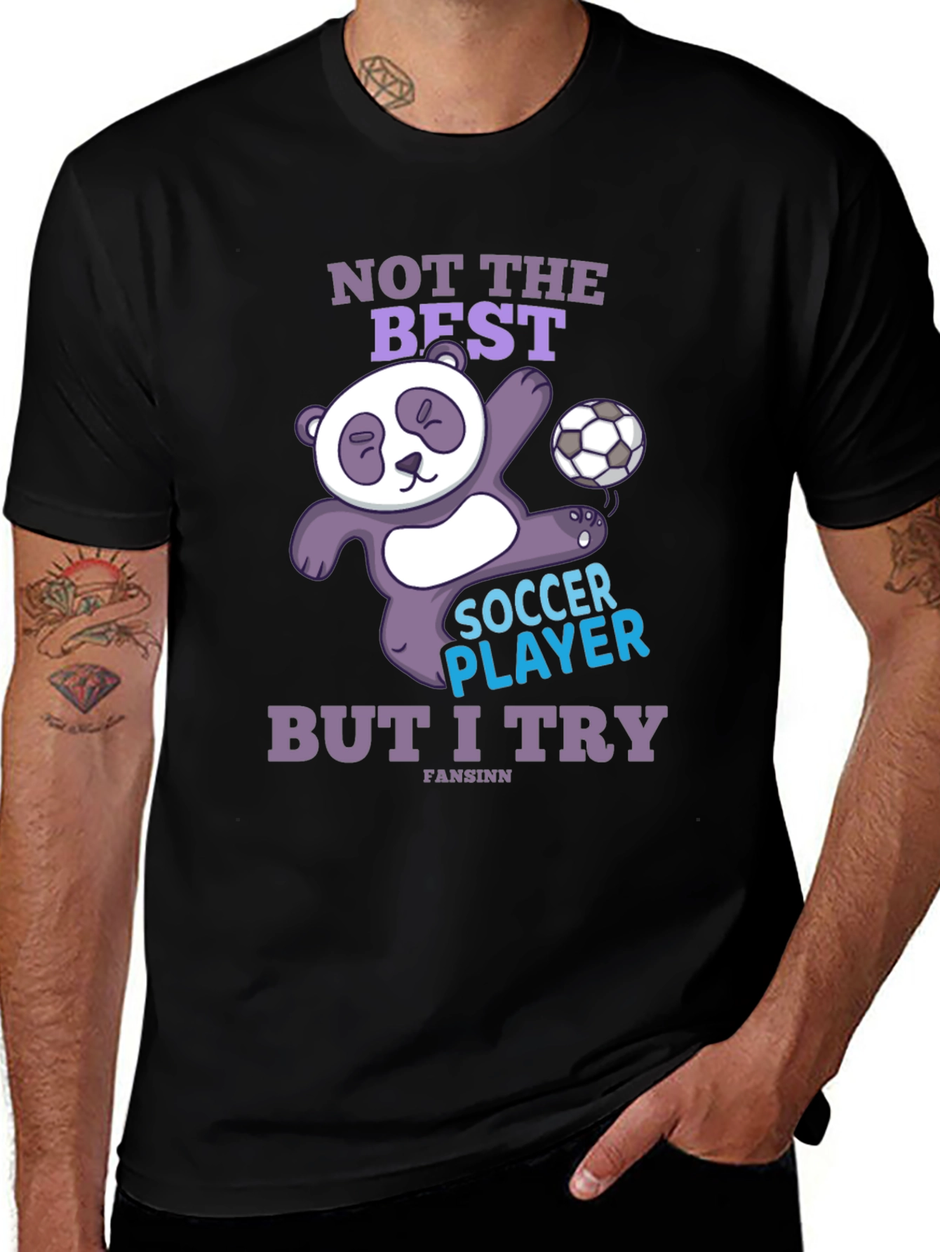 Funny Panda Soccer Player T-Shirt