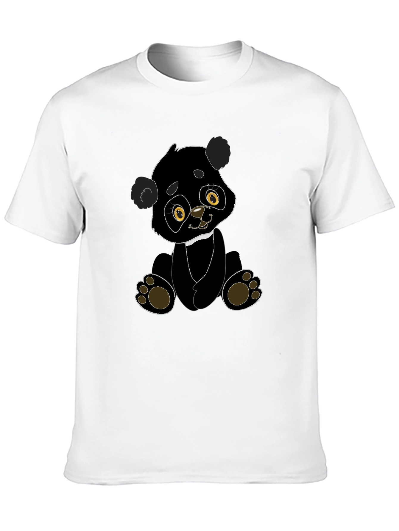 Cute Panda Bear Graphic T-Shirt - Black
