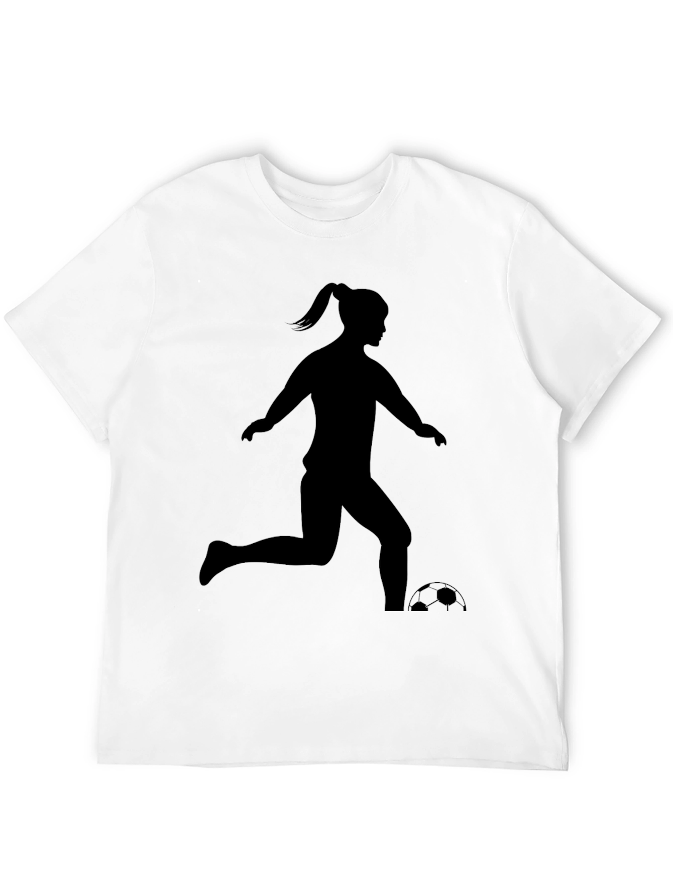Soccer Girl Silhouette T-Shirt - Black
