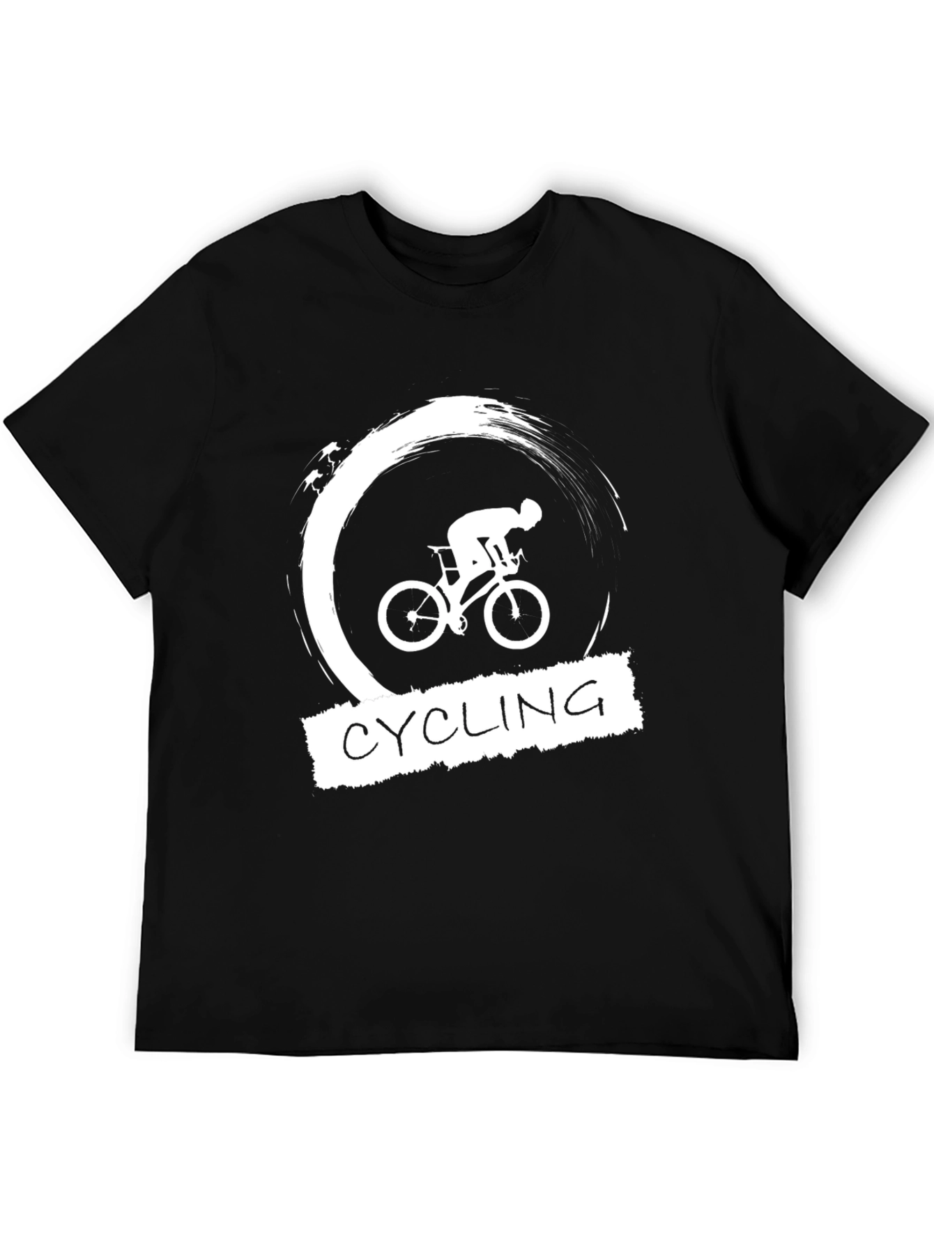 Cycling Graphic Tee - Black Cotton T-Shirt