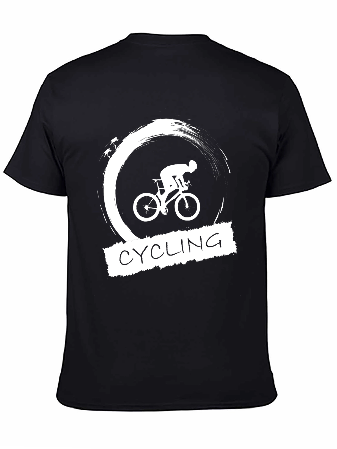 Cycling Graphic Tee - Black Cotton T-Shirt