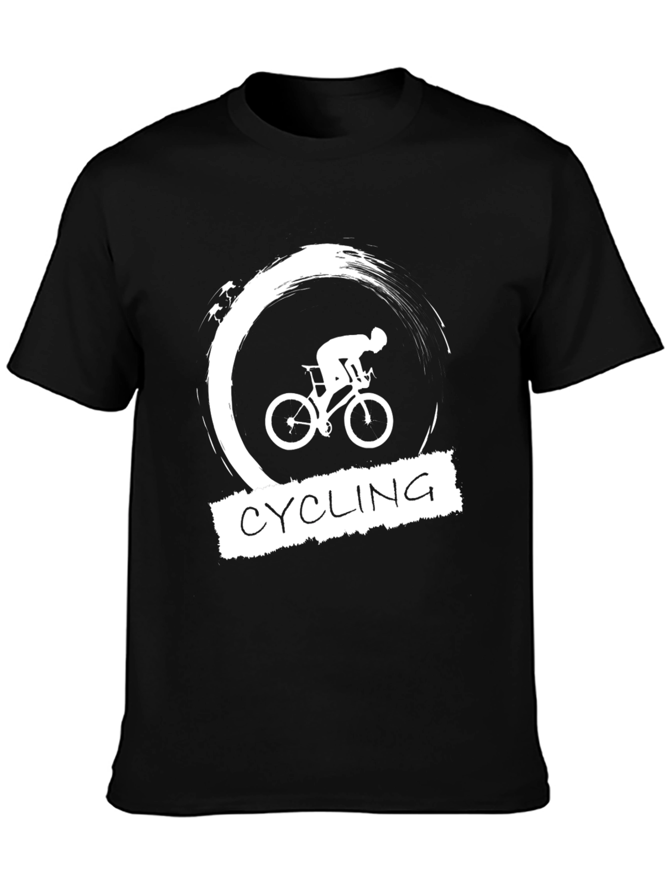 Cycling Graphic Tee - Black Cotton T-Shirt