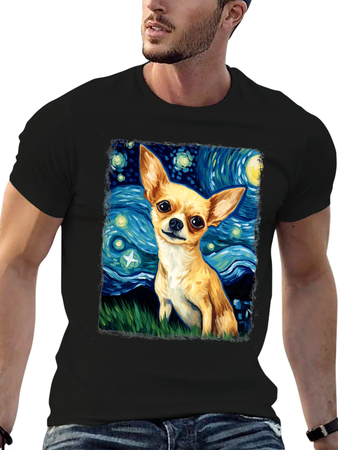 Starry Chihuahua T-Shirt - Artistic Dog Lover Tee