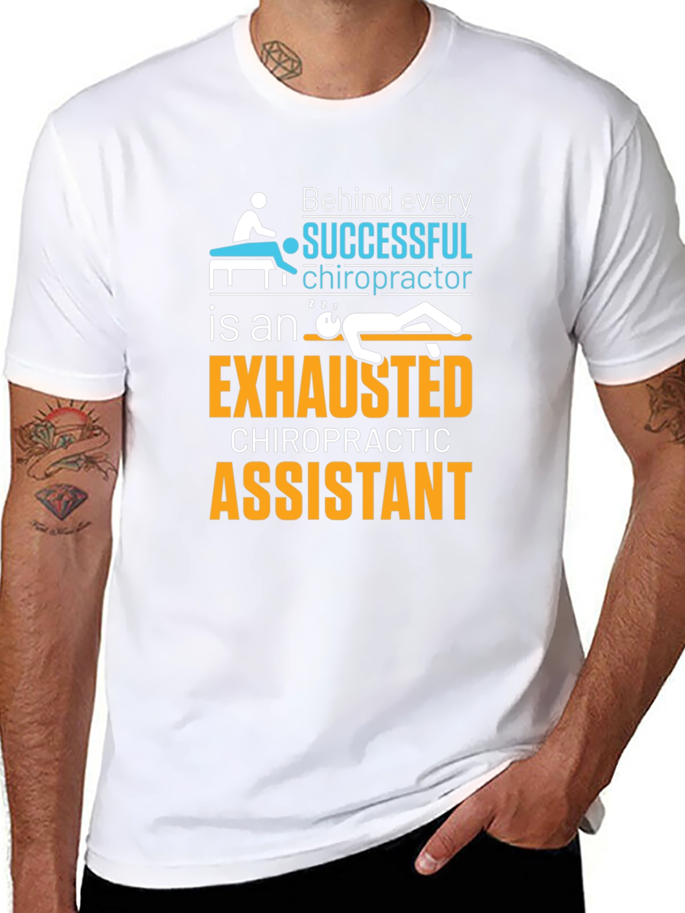 Chiropractor Assistant T-Shirt - Exhausted Assistant Tee