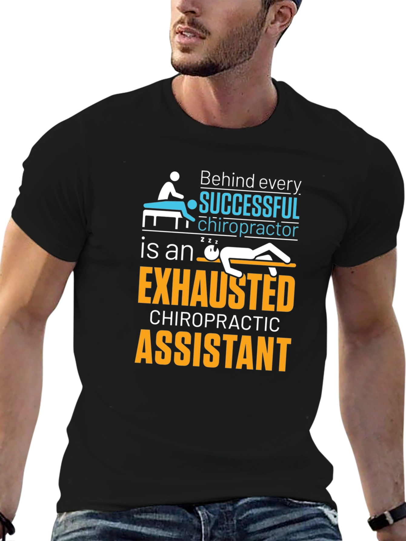 Chiropractor Assistant T-Shirt - Exhausted Assistant Tee