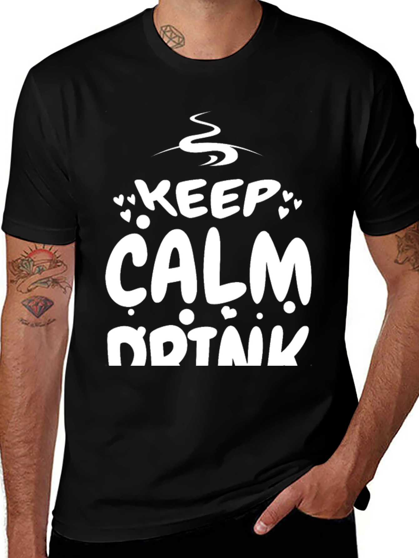 Keep Calm and Drink T-Shirt - Black