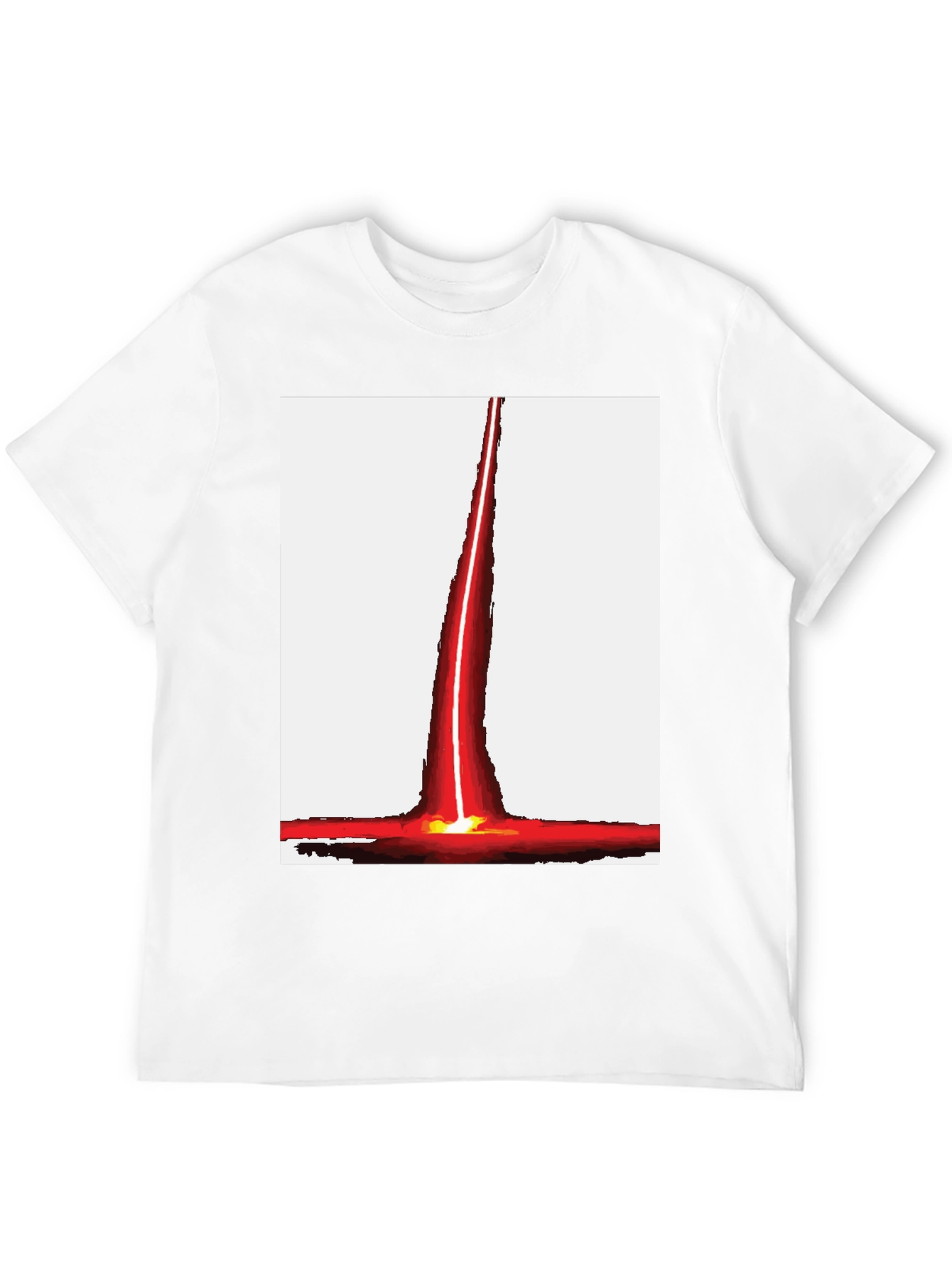 Red Beam Graphic Tee - Unique Design