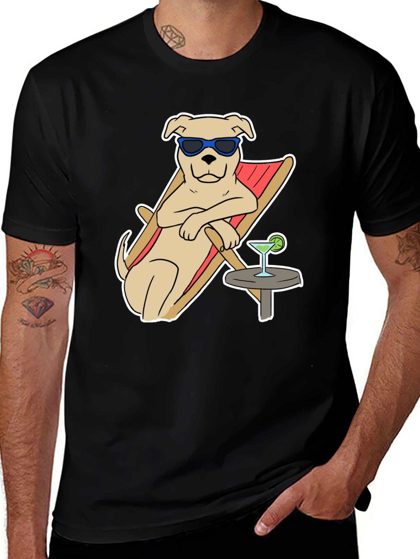 Relaxed Dog Graphic Tee - Black