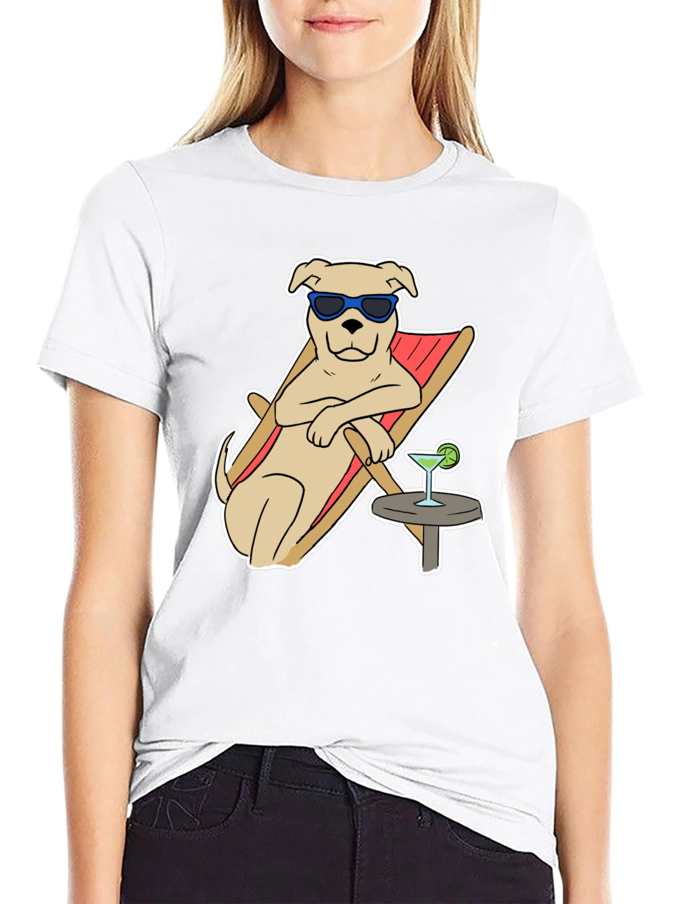 Relaxed Dog Graphic Tee - Black