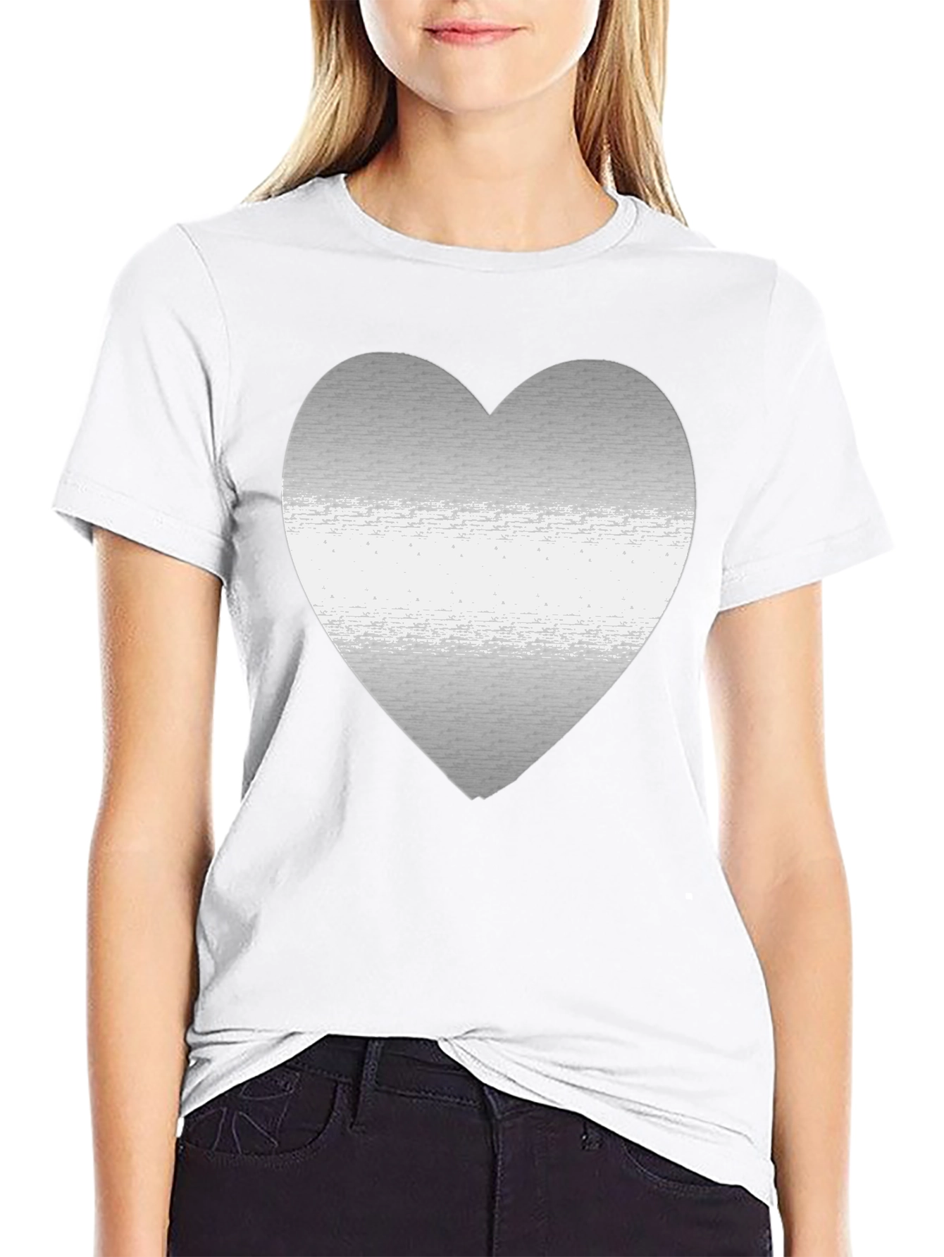 Heart Graphic Black Tee - Modern Casual Style