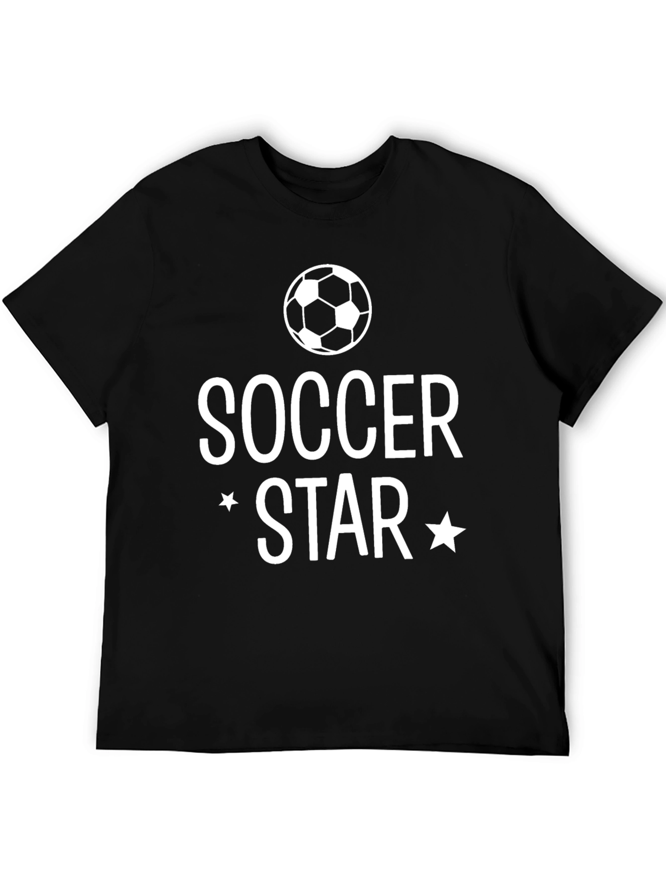 Soccer Star T-Shirt - Black Cotton Graphic Tee