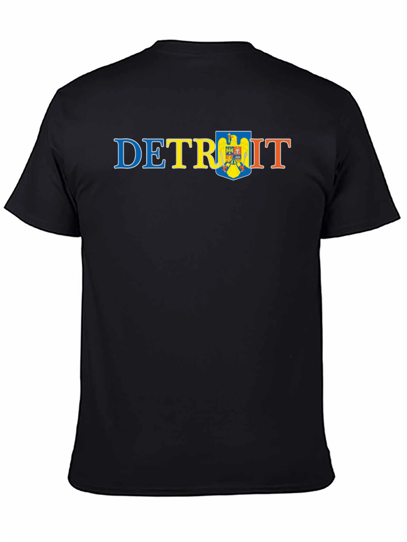 Detroit T-Shirt with Moldova Flag Shield Graphic