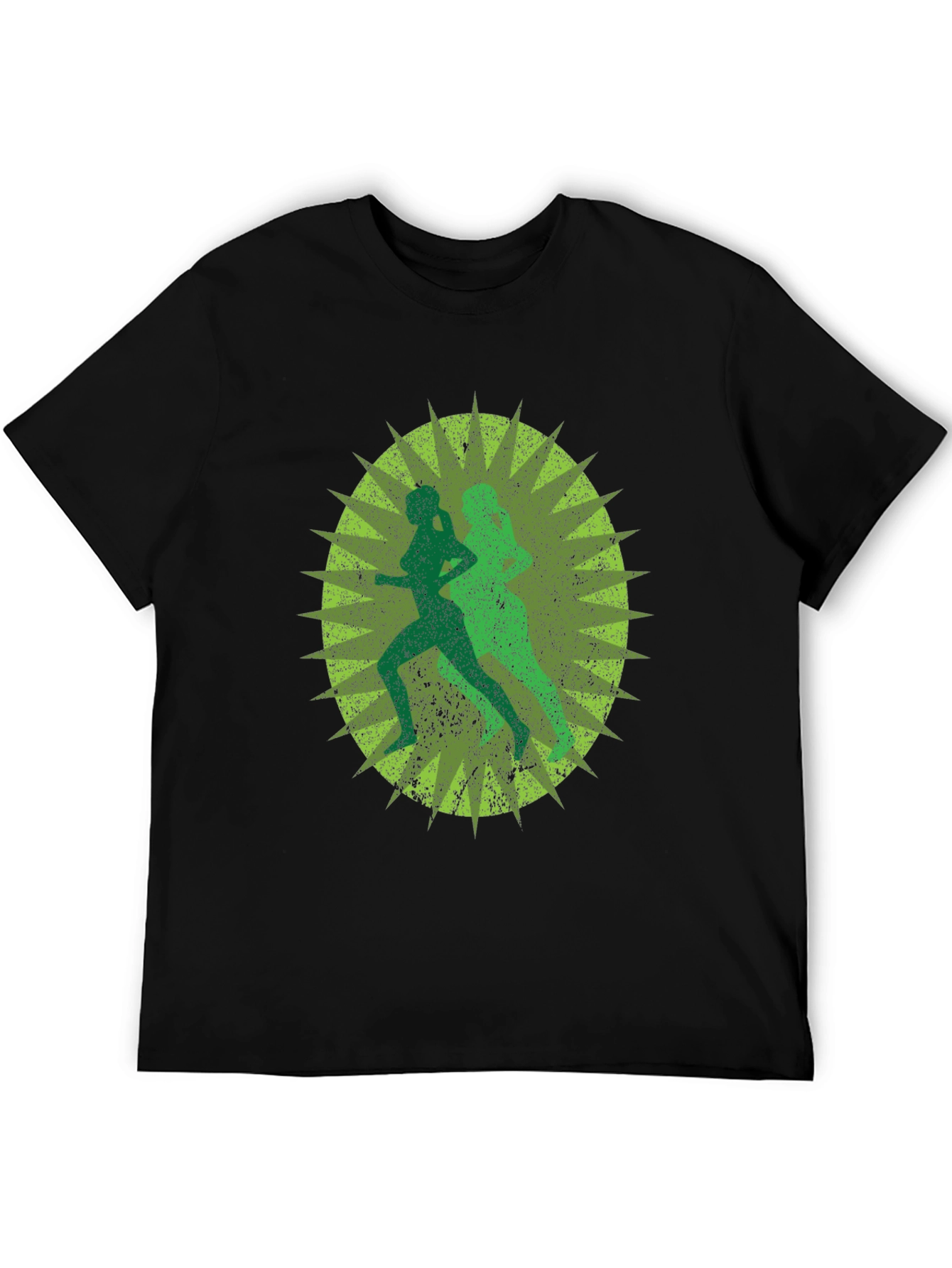 Running Women Graphic Print Black T-Shirt