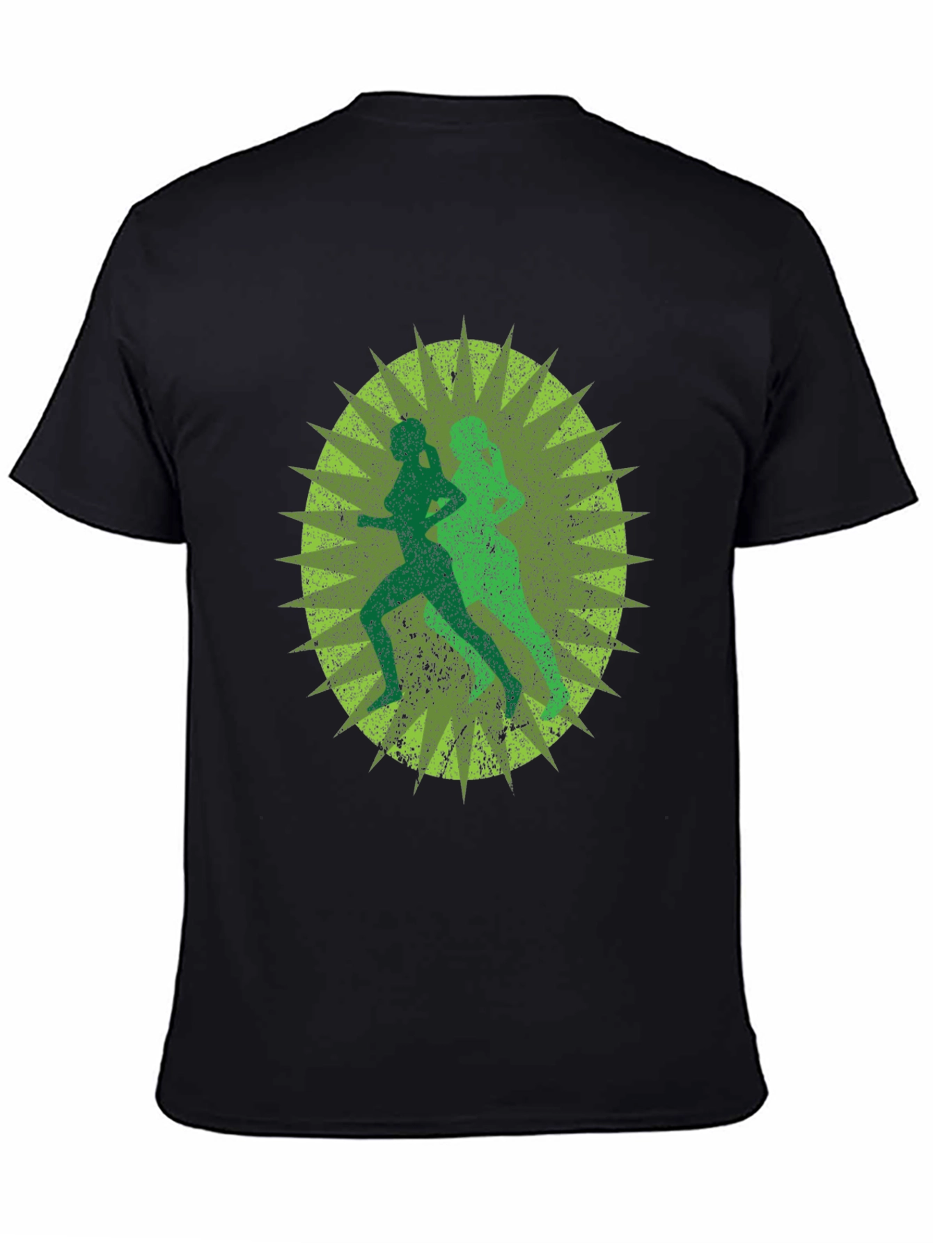 Running Women Graphic Print Black T-Shirt