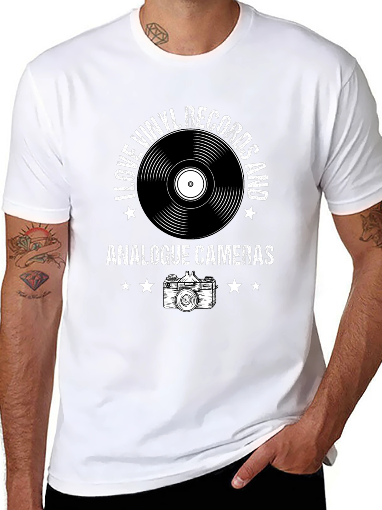 Vinyl & Camera T-Shirt - Music Photography Tee