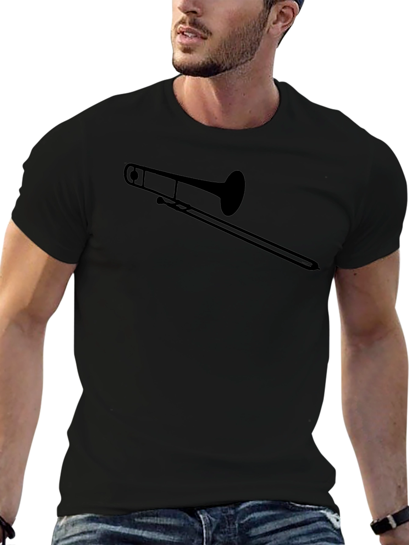 Trombone Graphic Tee - Musicians Black T-Shirt