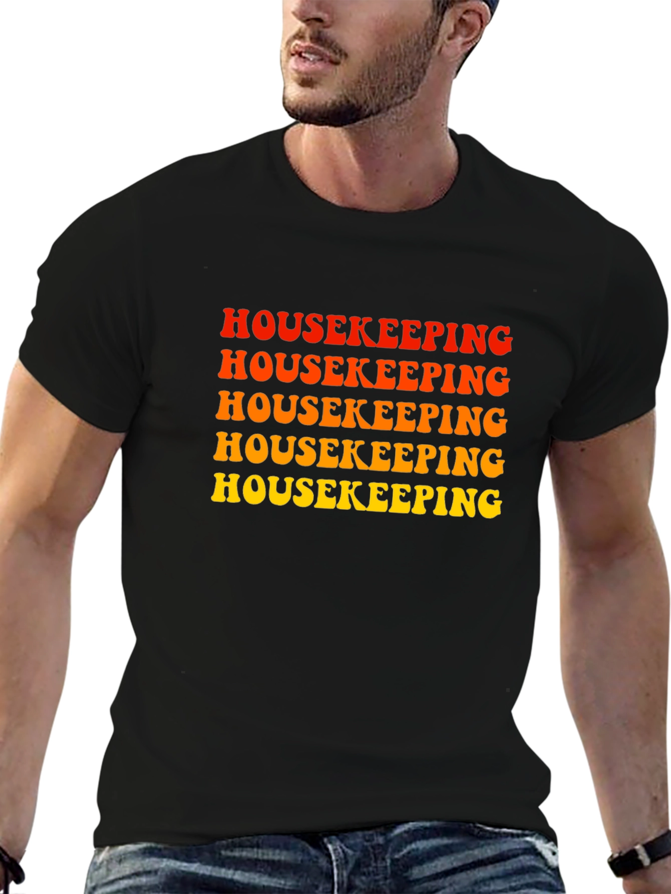 Housekeeping Tee - Retro Text Design