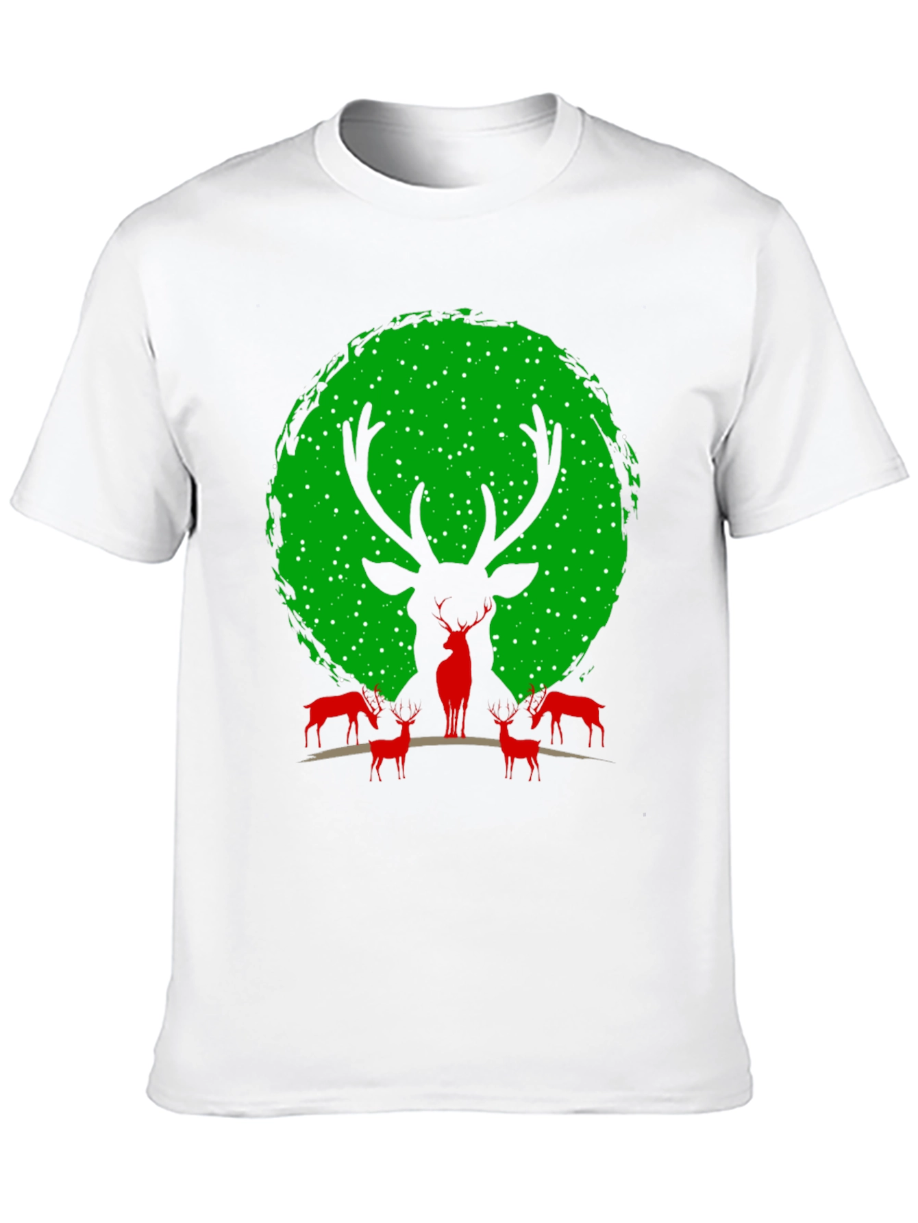 Reindeer Graphic Tee - Festive Christmas Shirt