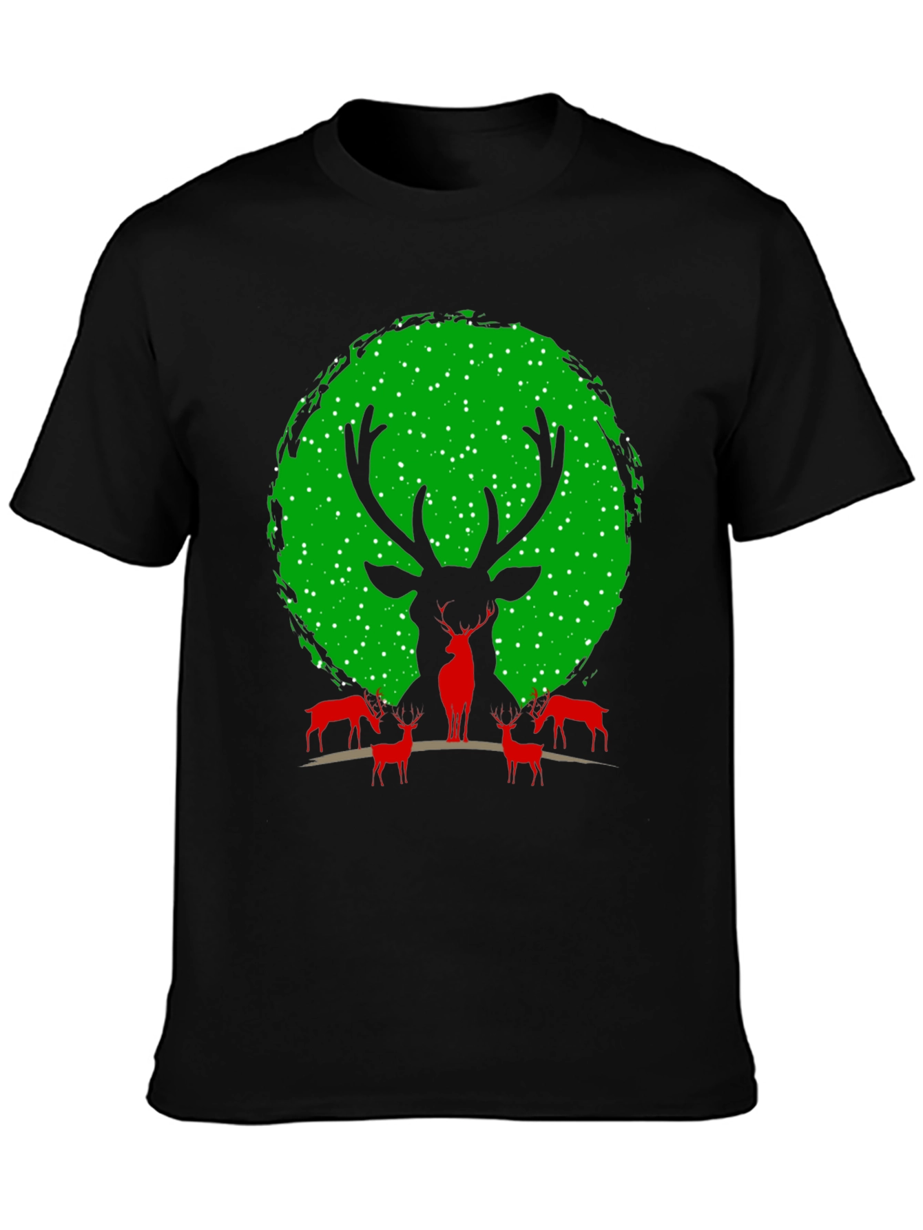 Reindeer Graphic Tee - Festive Christmas Shirt