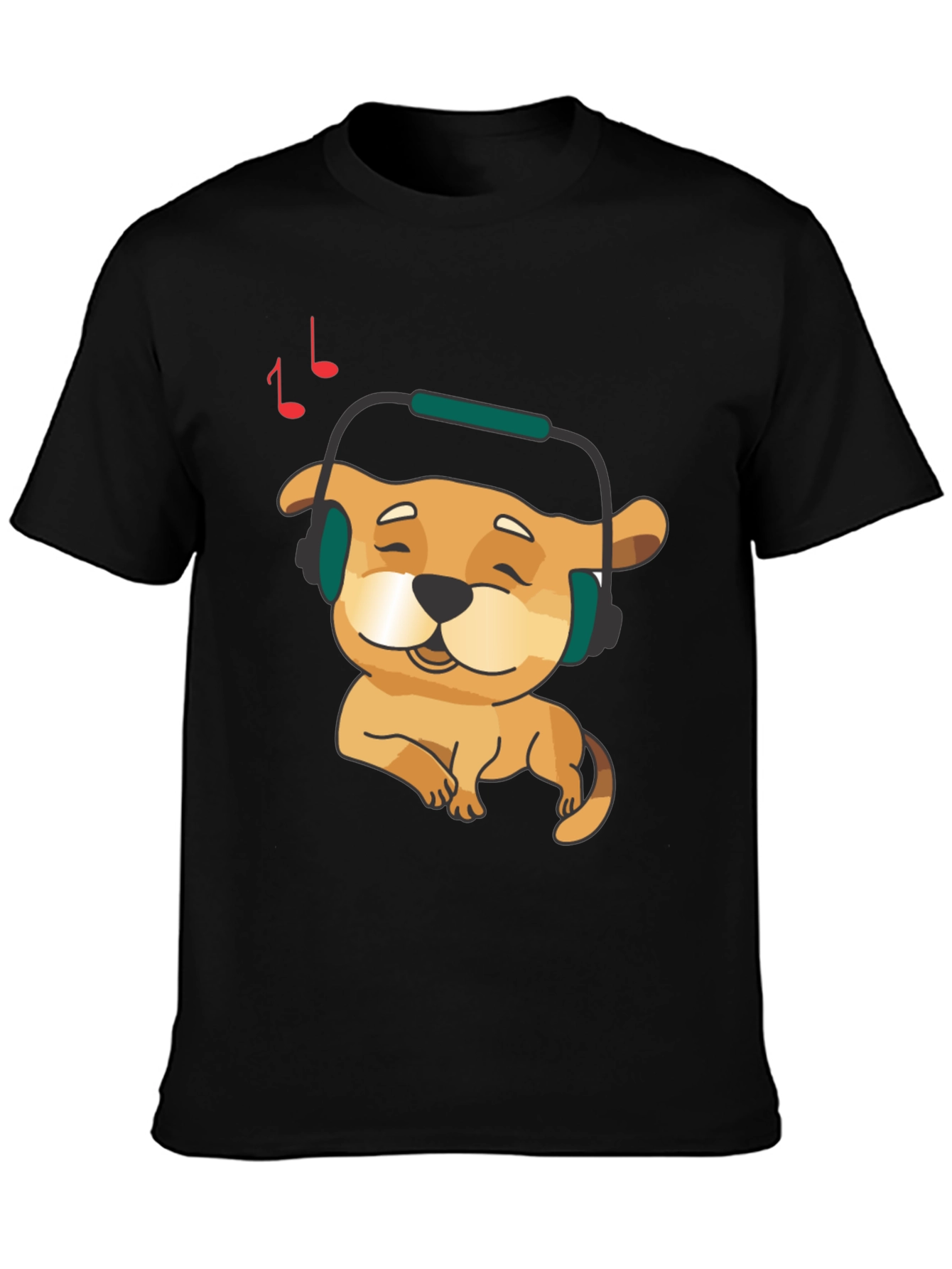 Dog with Headphones Graphic T-Shirt