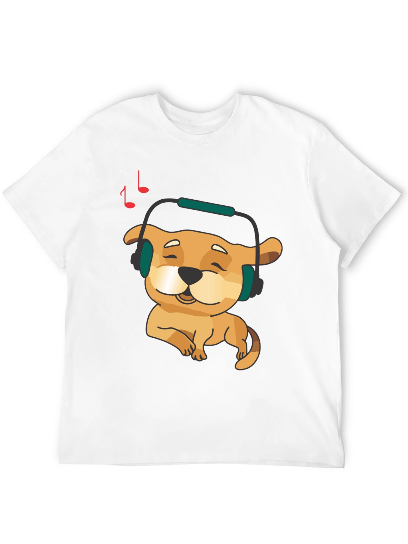 Dog with Headphones Graphic T-Shirt