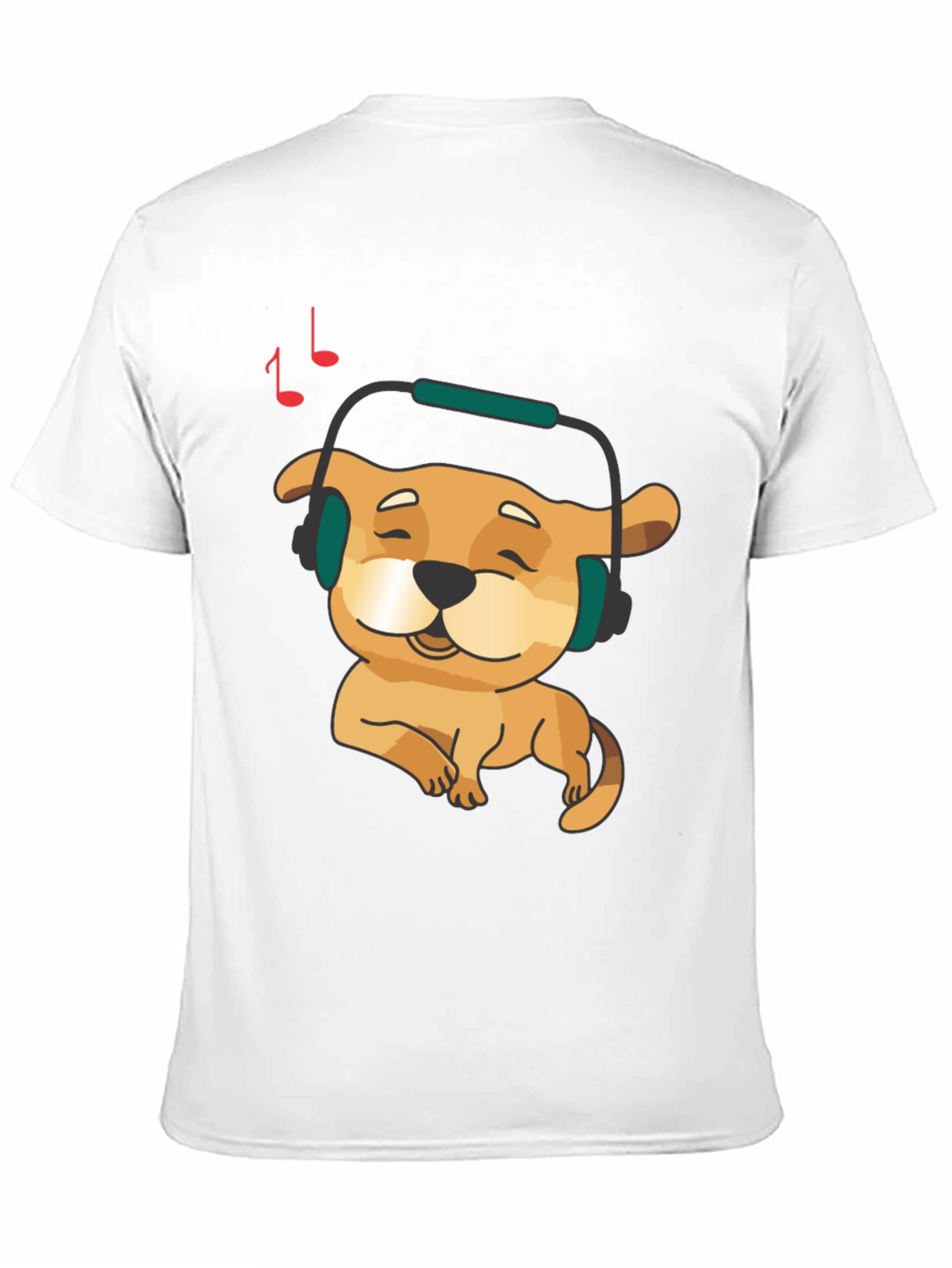 Dog with Headphones Graphic T-Shirt