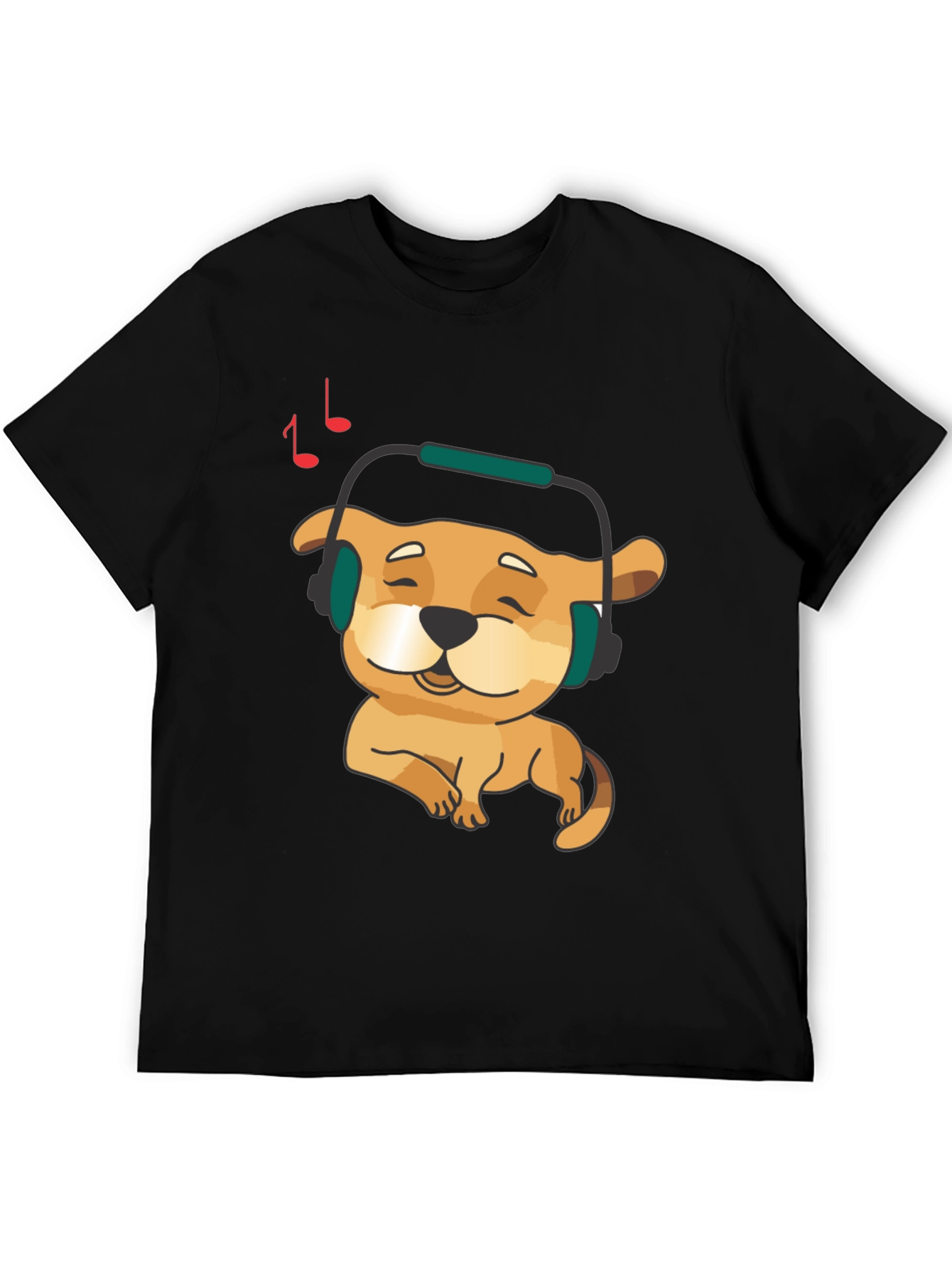 Dog with Headphones Graphic T-Shirt