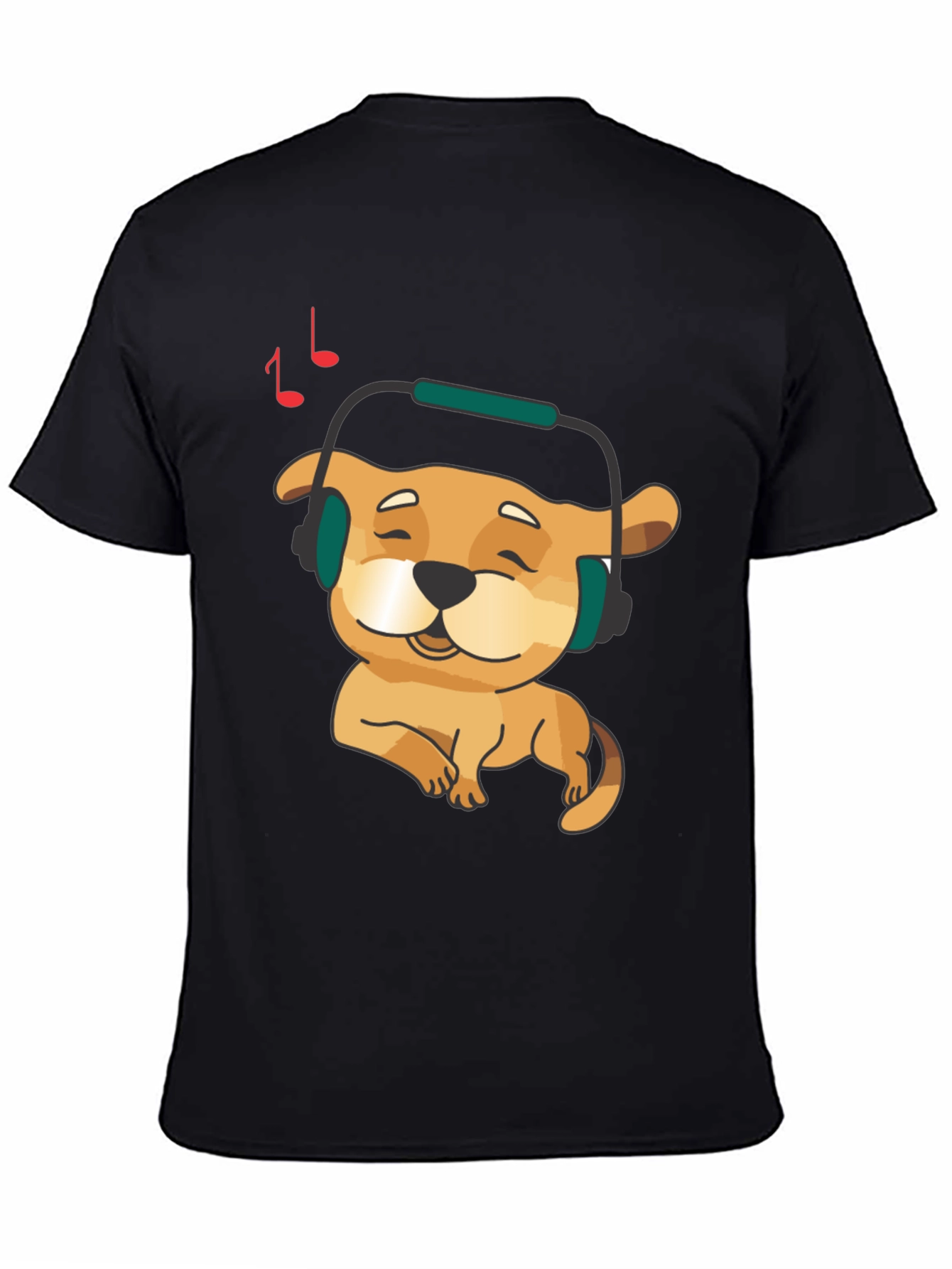 Dog with Headphones Graphic T-Shirt