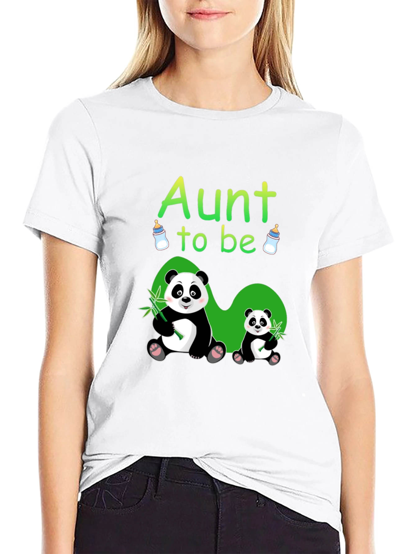 Aunt To Be Panda Graphic T-Shirt