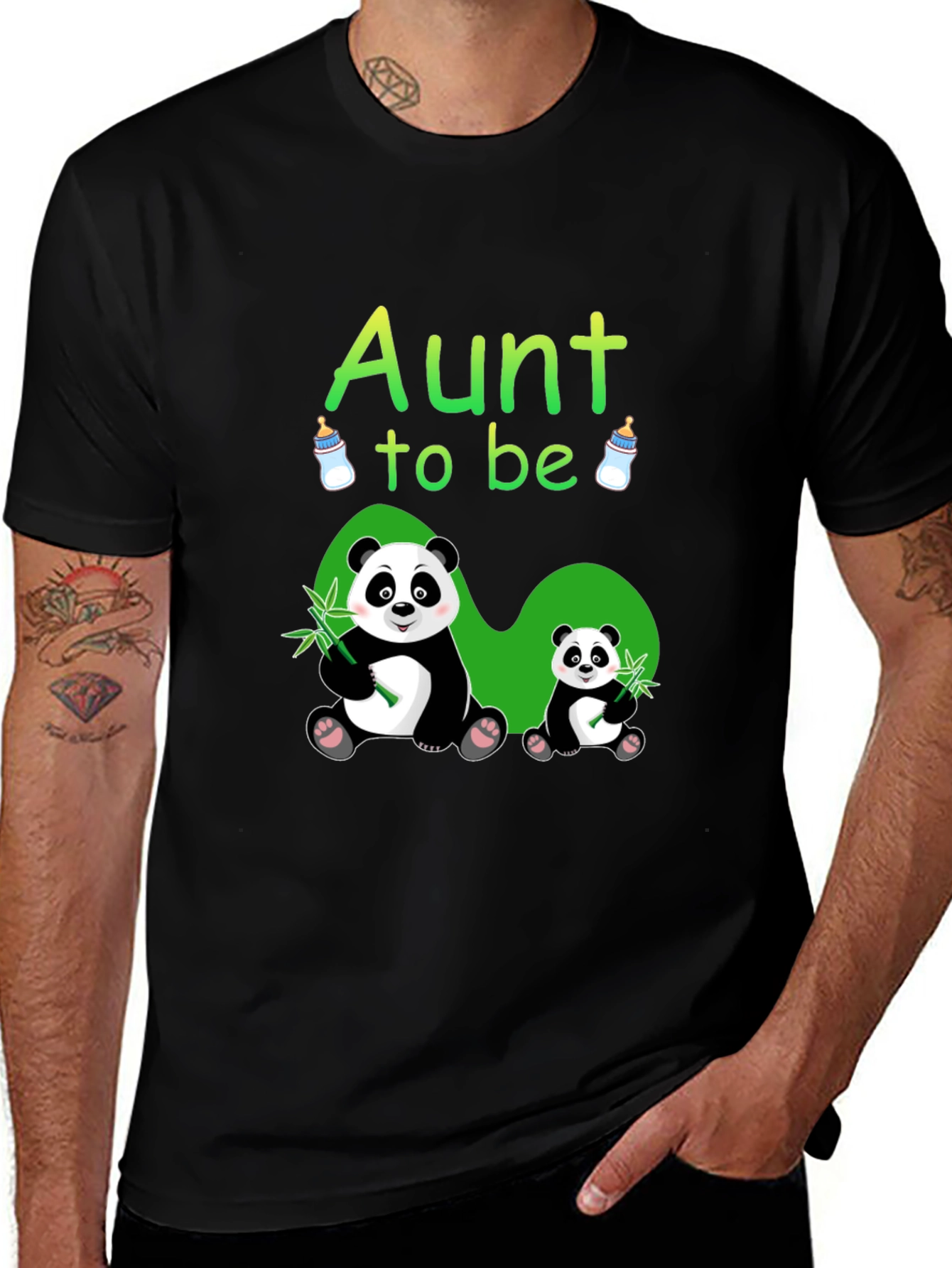 Aunt To Be Panda Graphic T-Shirt