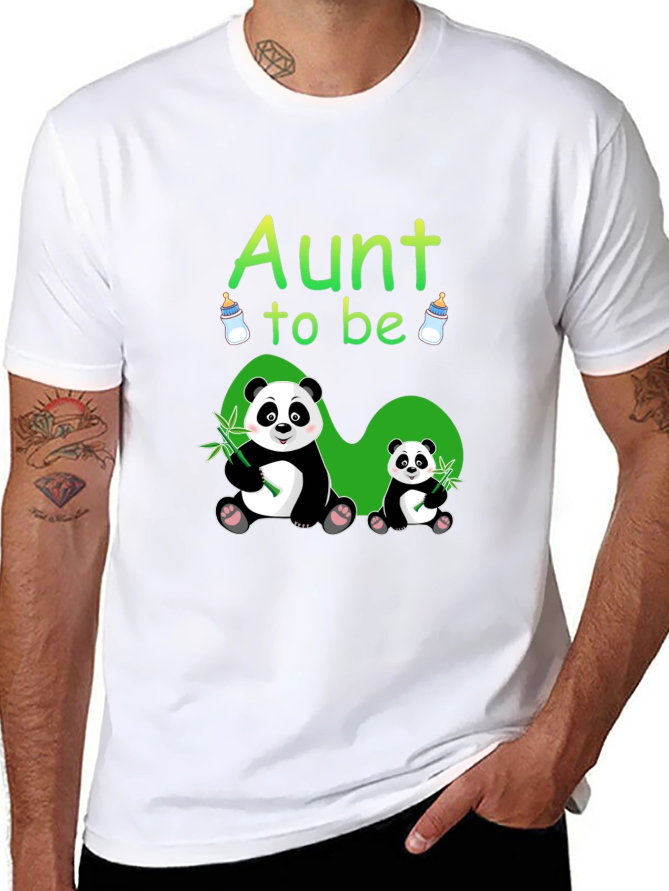 Aunt To Be Panda Graphic T-Shirt
