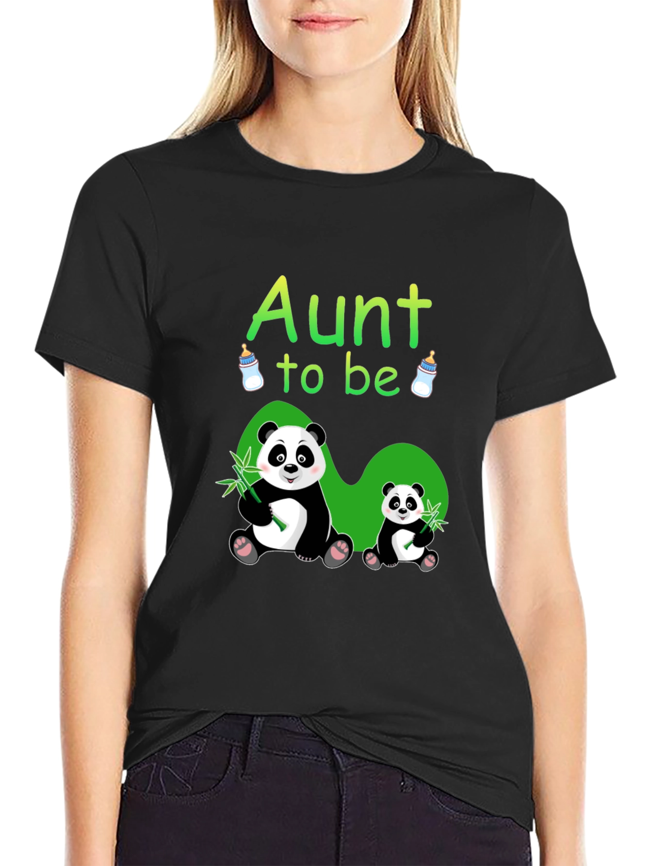 Aunt To Be Panda Graphic T-Shirt