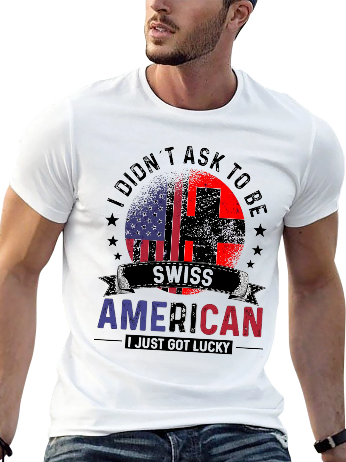 Swiss American Flag Patriotic T-Shirt