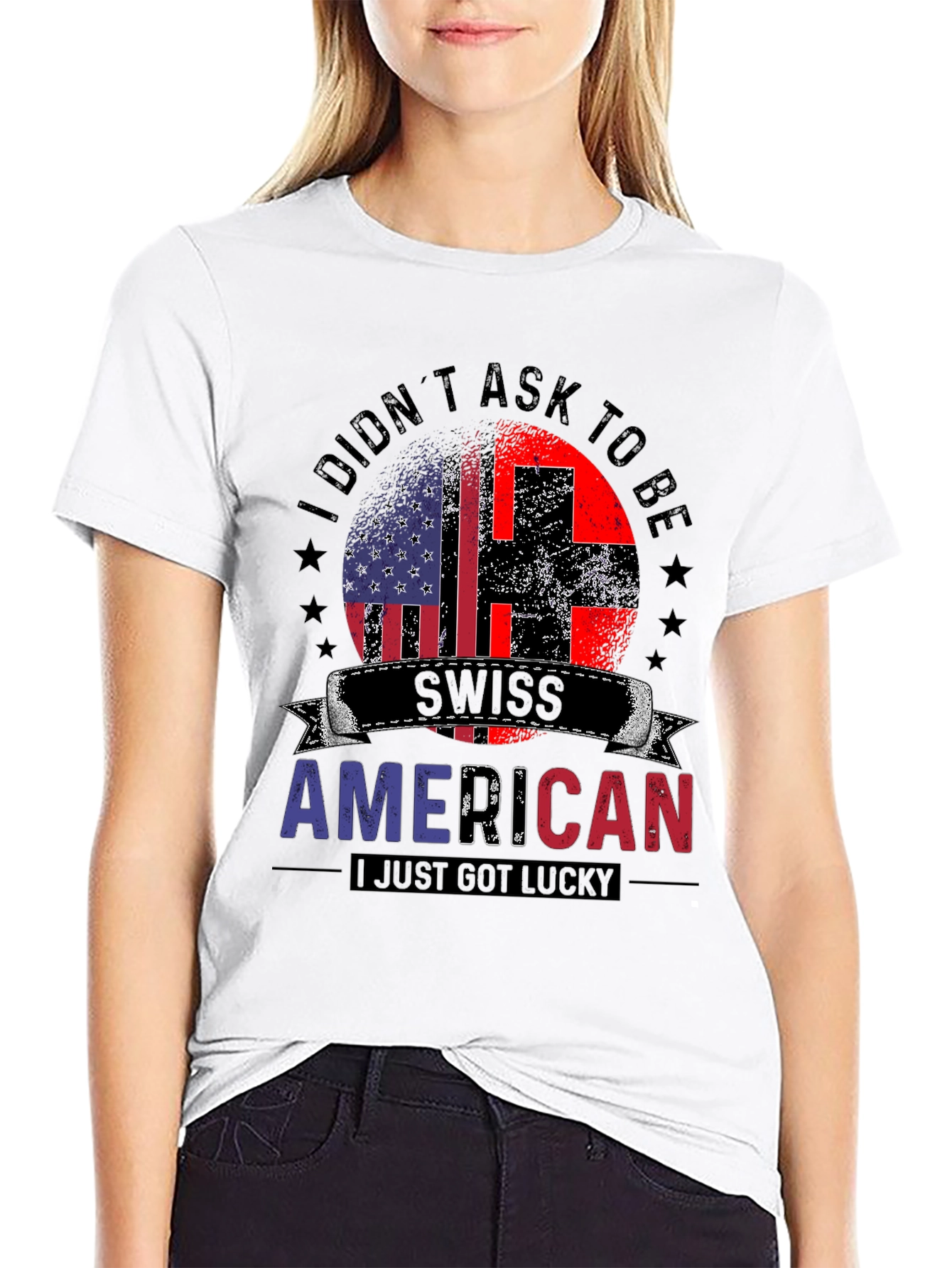Swiss American Flag Patriotic T-Shirt